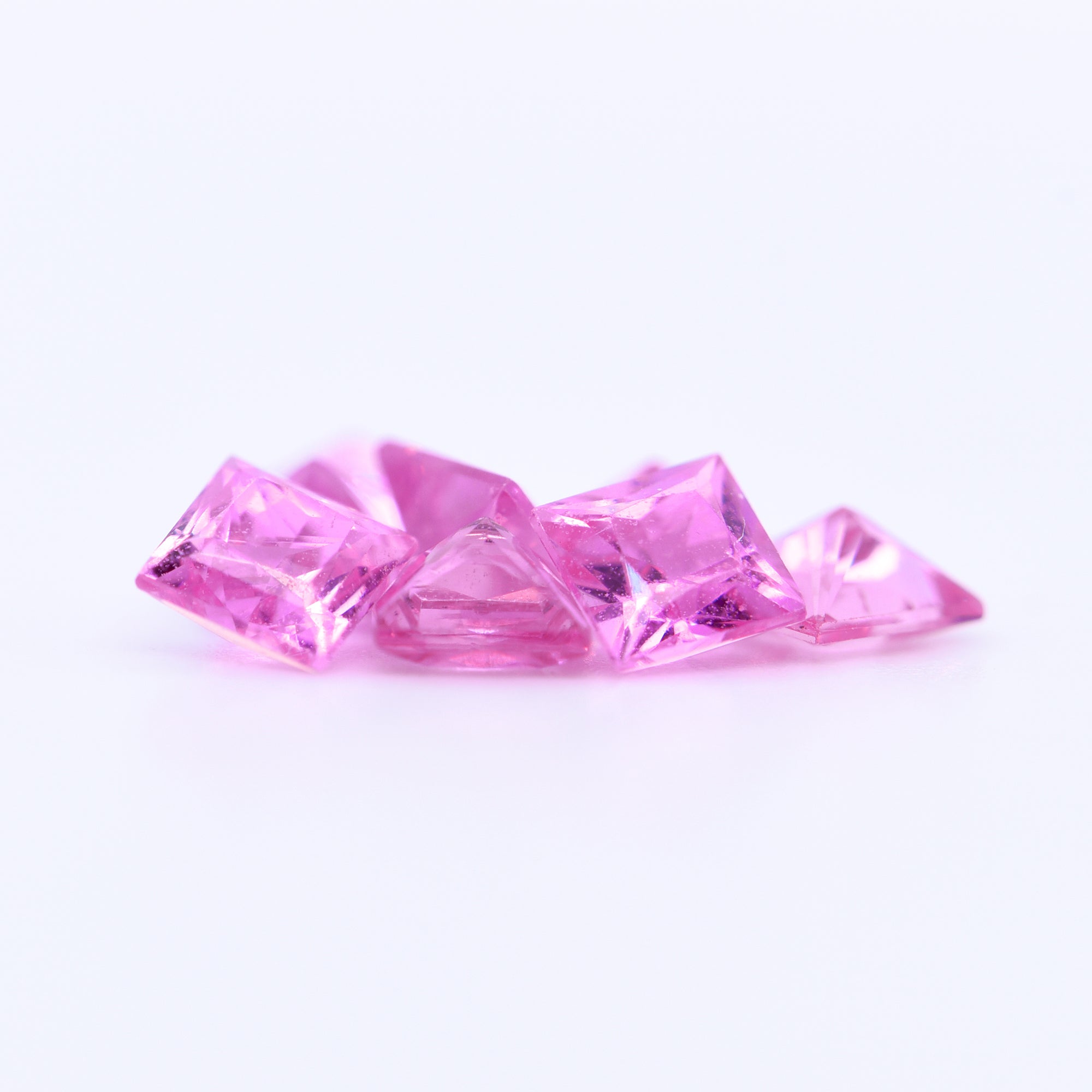 4x4 Square Princess Cut Pink Sapphires