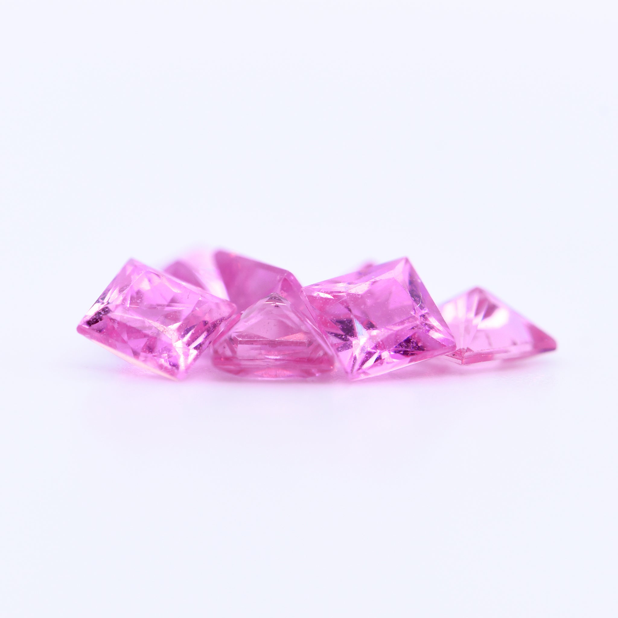 4x4 Square Princess Cut Pink Sapphires