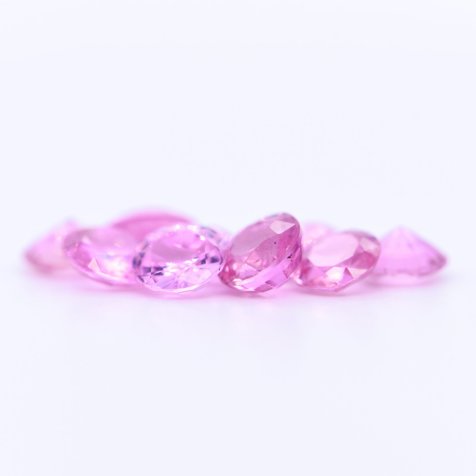 5mm Round Diamond Cut Pink Sapphires