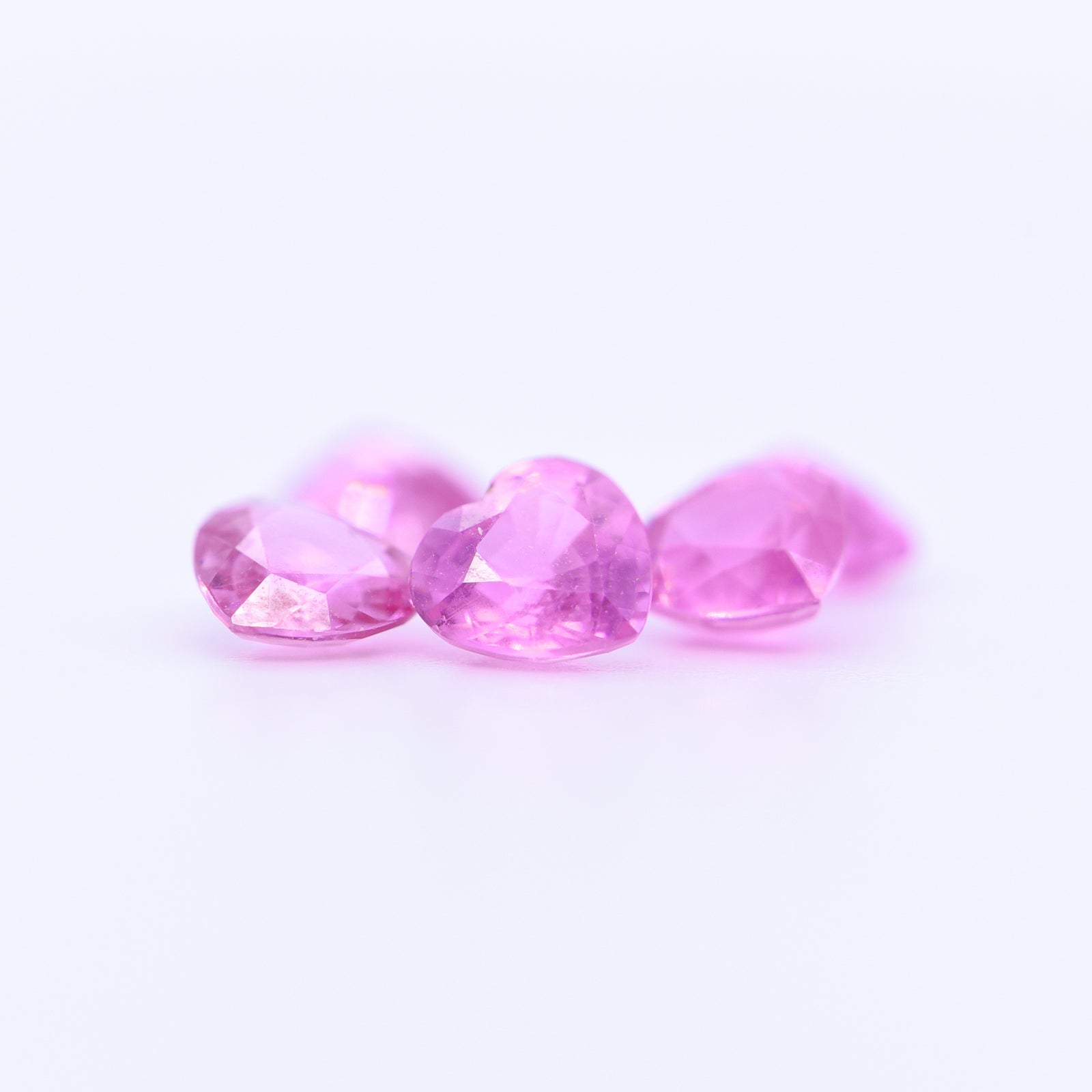 5x5 Heart Faceted Pink Sapphires