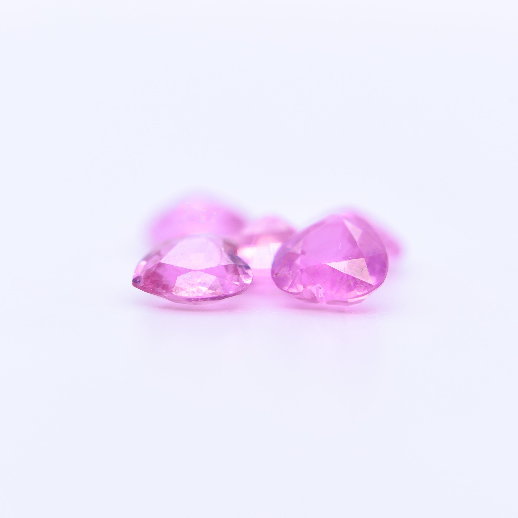 5x5 Heart Faceted Pink Sapphires