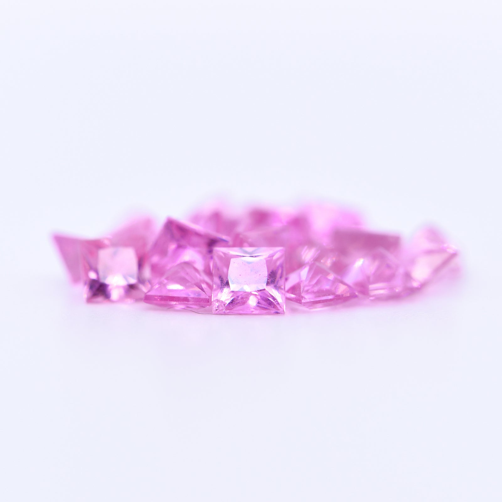 3x3 Square Princess Cut Pink Sapphires