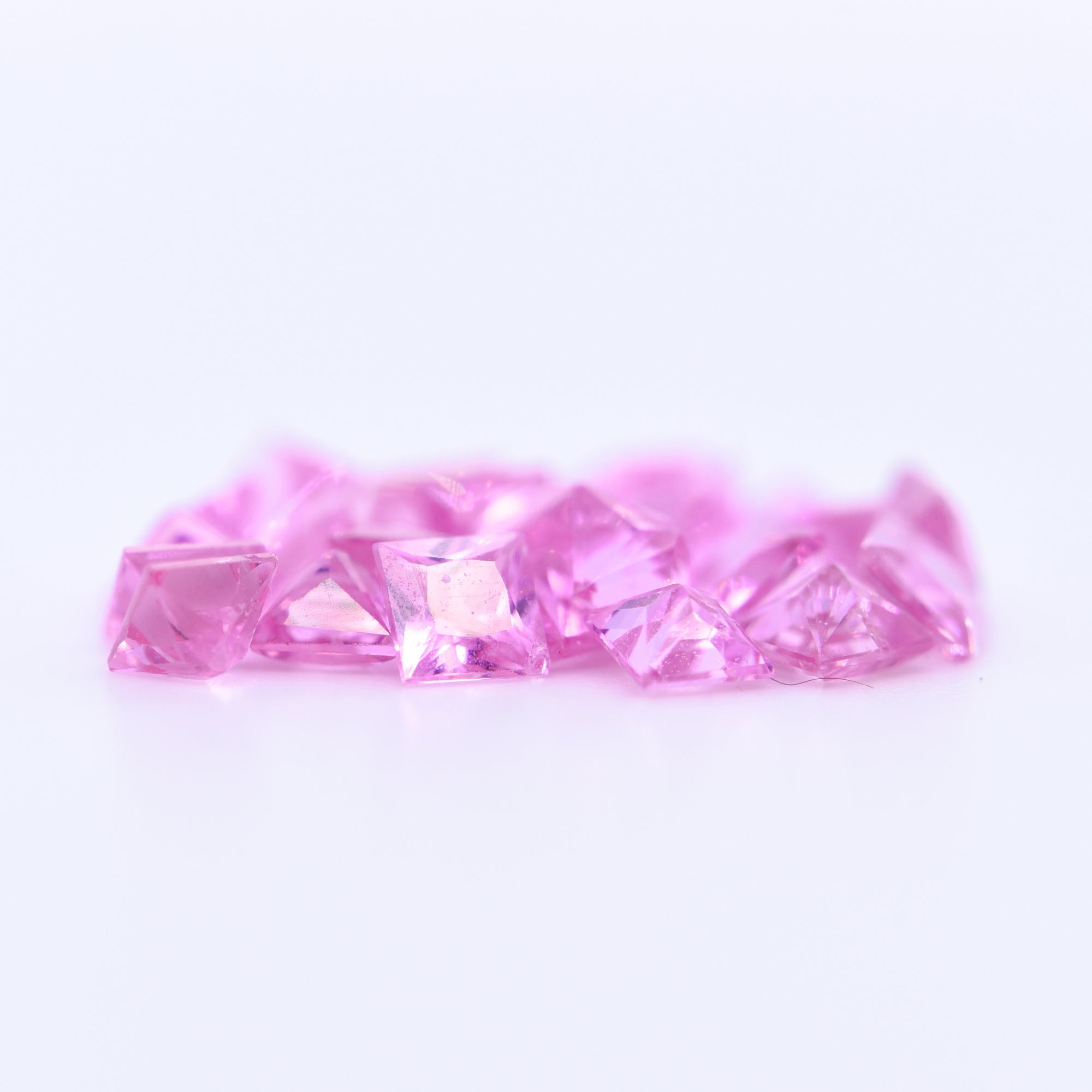 3x3 Square Princess Cut Pink Sapphires