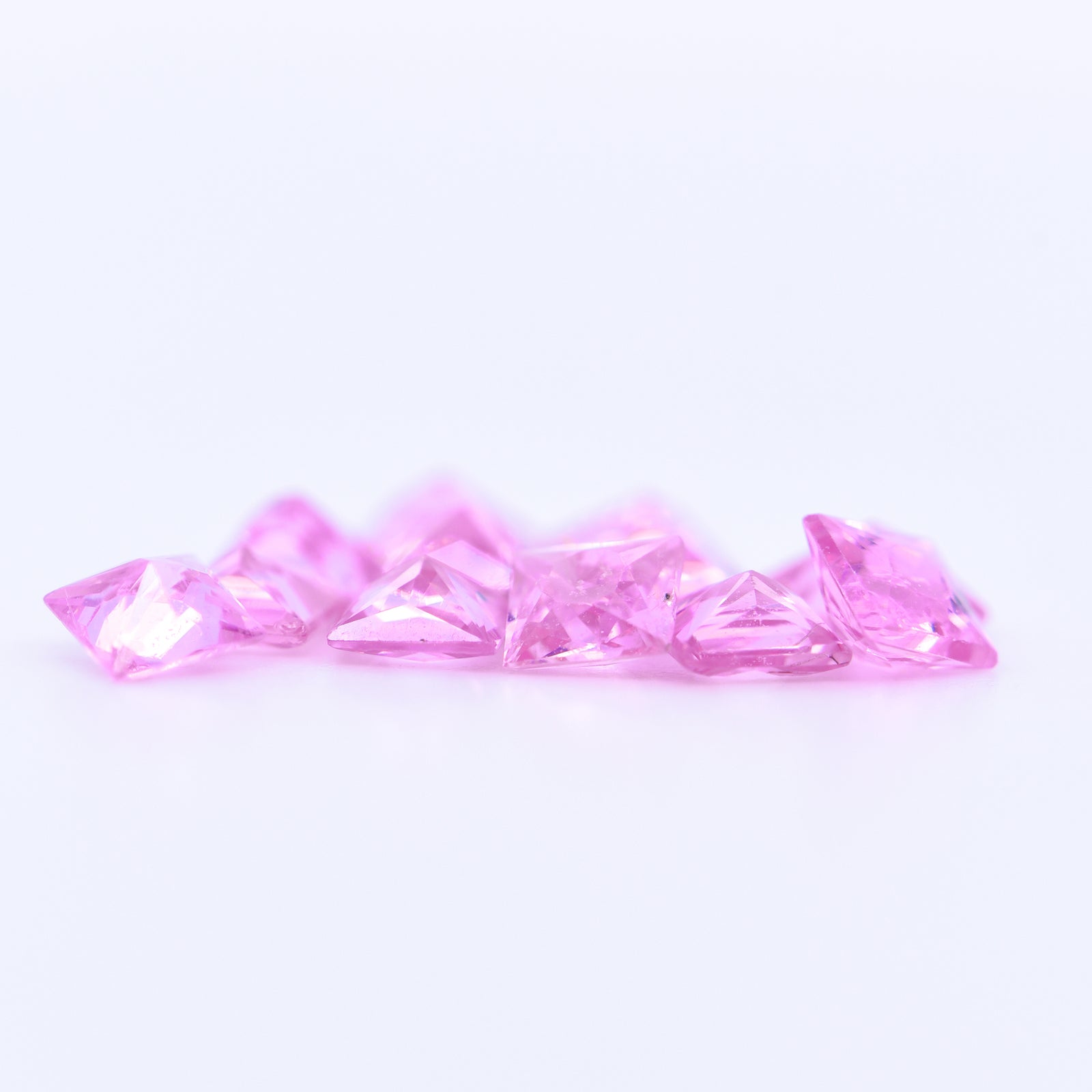 3.5x3.5 Square Princess Cut Pink Sapphires