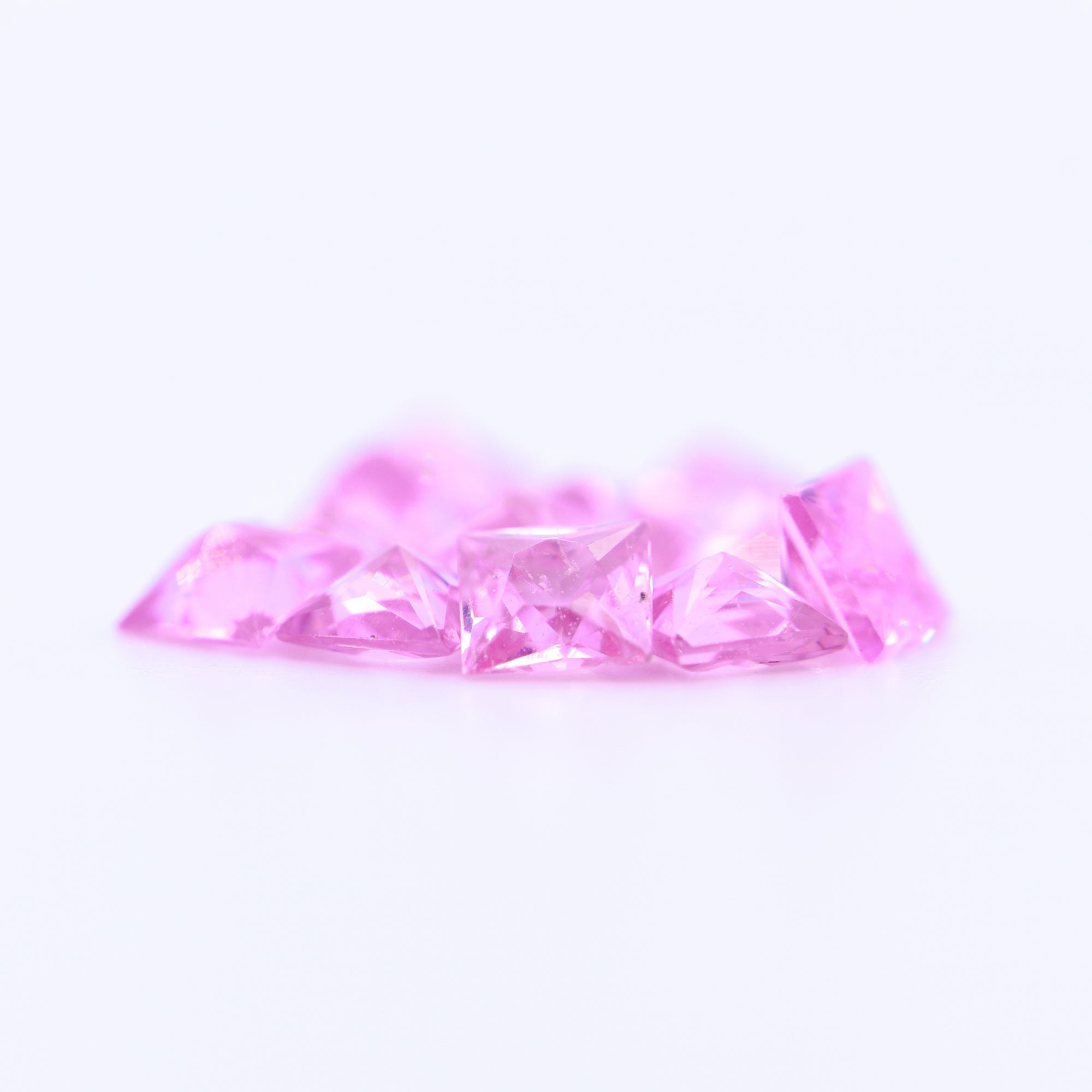 3.5x3.5 Square Princess Cut Pink Sapphires