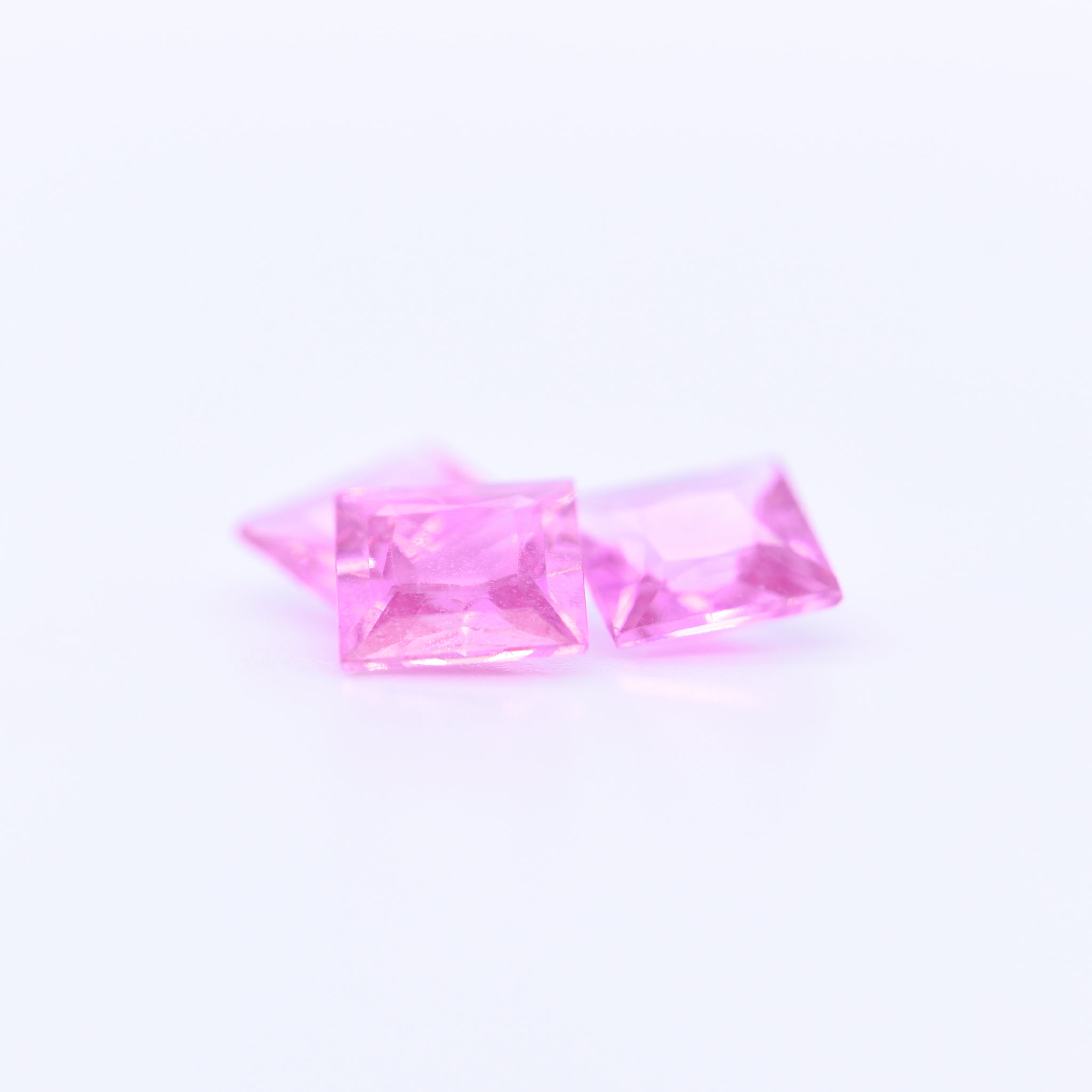 5x5 Square Princess Cut Pink Sapphires