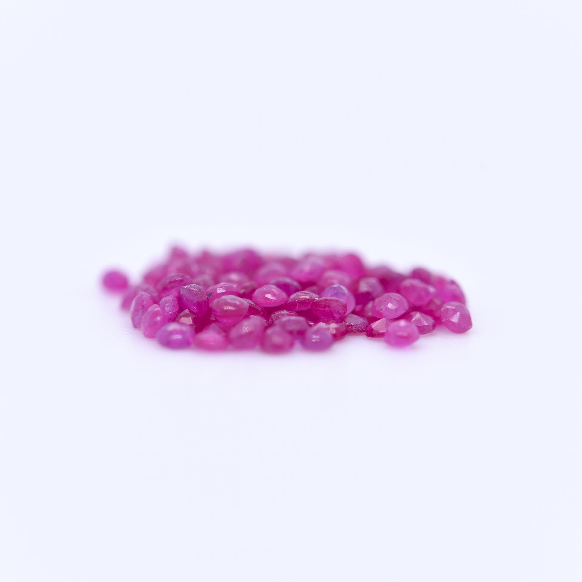 1.5mm Round Faceted Pink Rubies