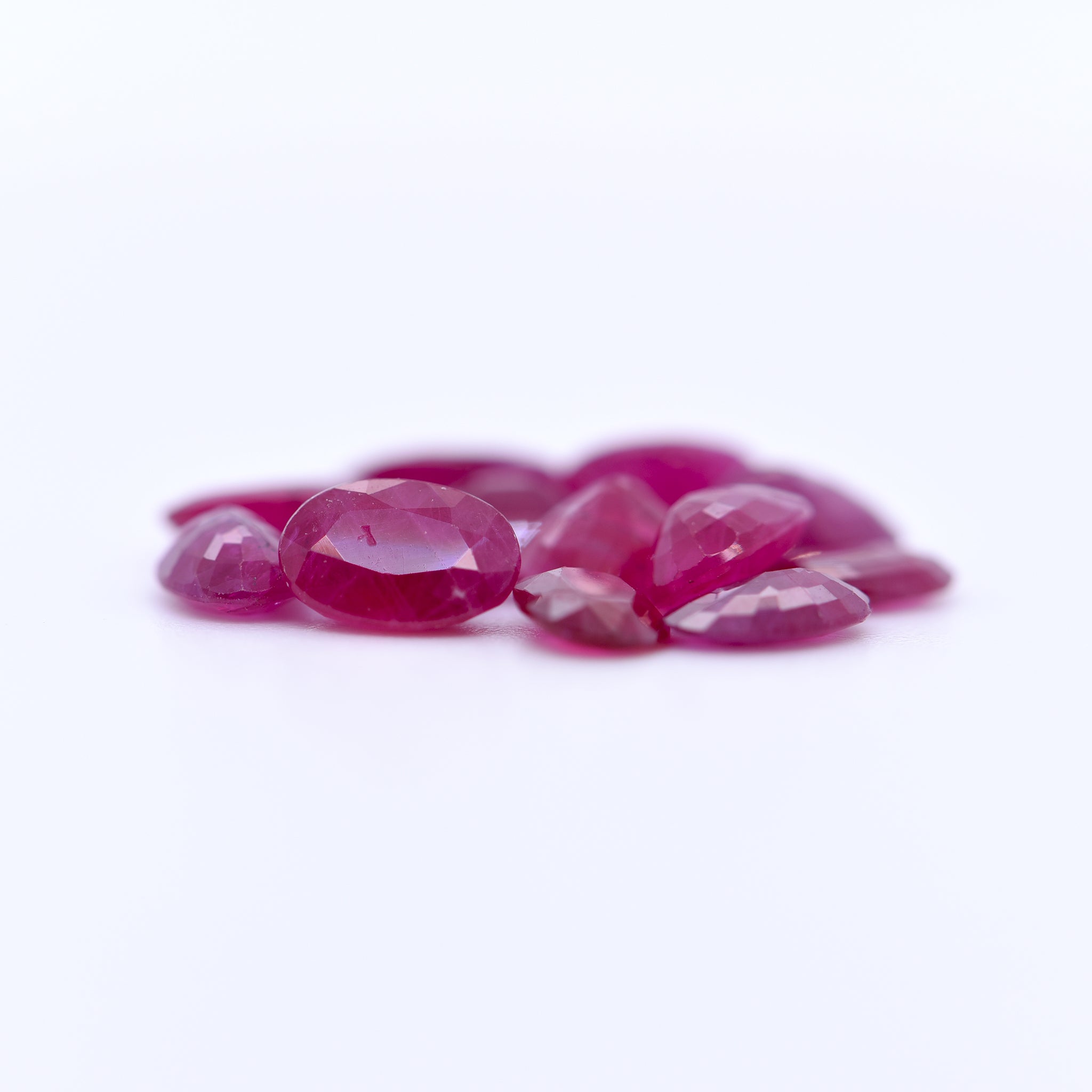 6x4 Oval Faceted Red Rubies
