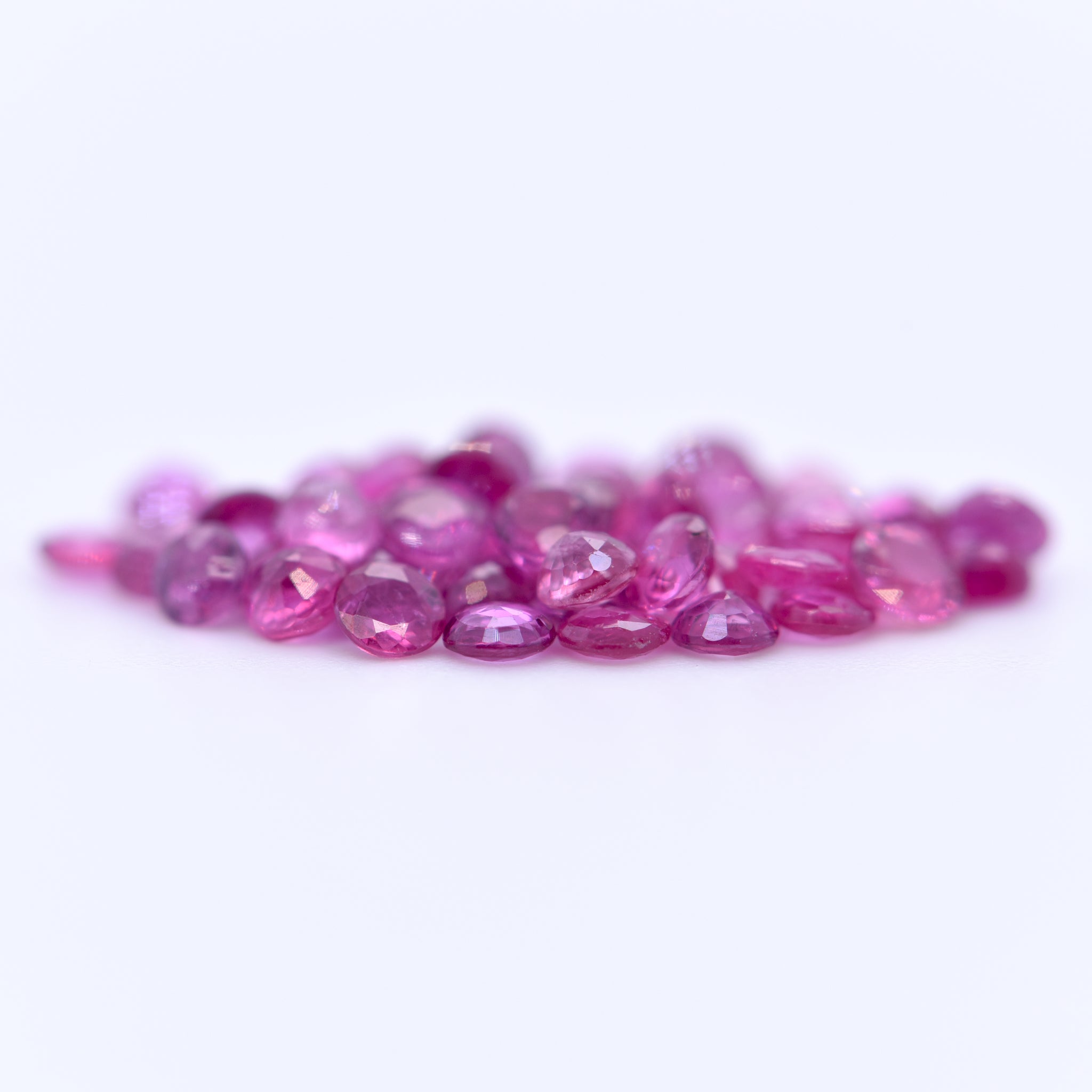 2.5mm Round Faceted Pink Rubies