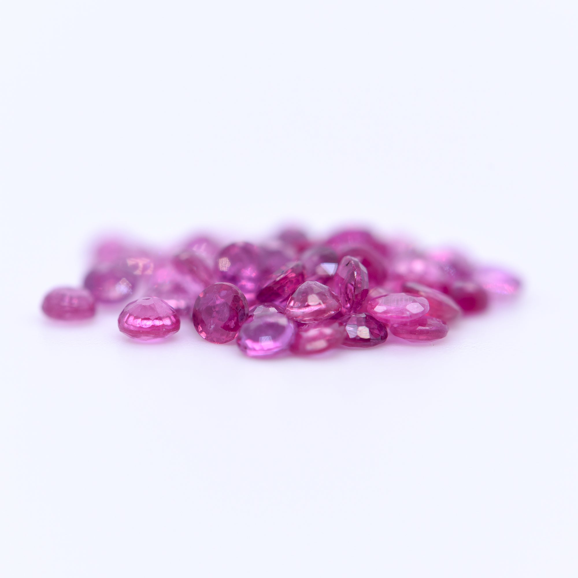 2.5mm Round Faceted Pink Rubies