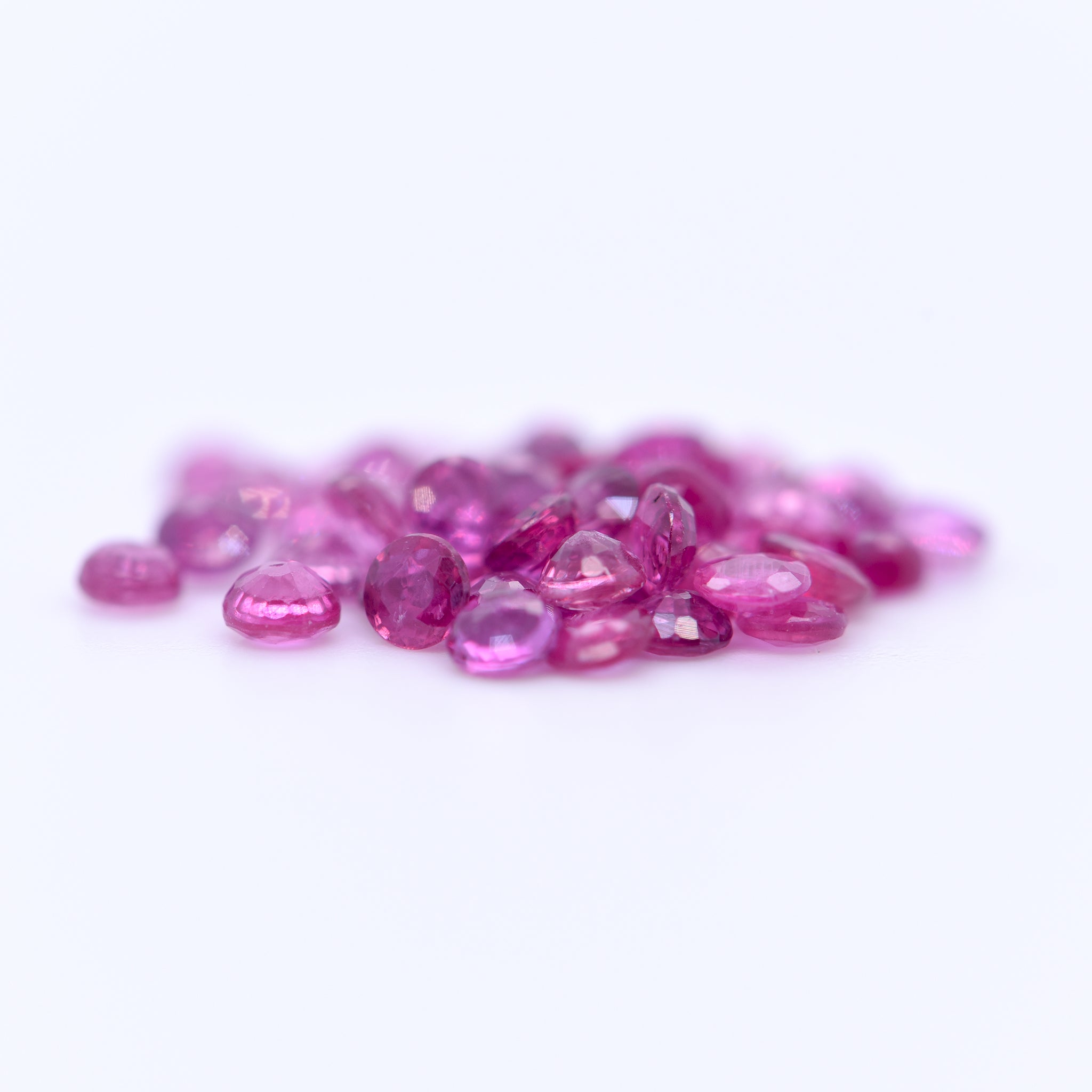 2.5mm Round Faceted Pink Rubies