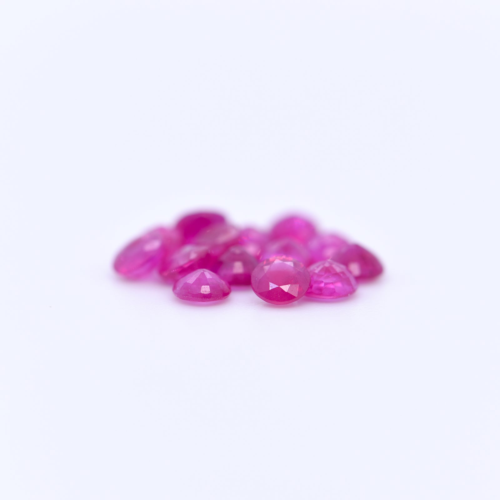 3.5mm Round Faceted Pink Rubies