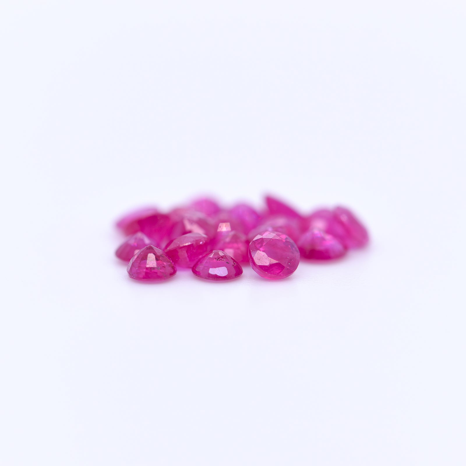 3.25mm Round Faceted Pink Rubies