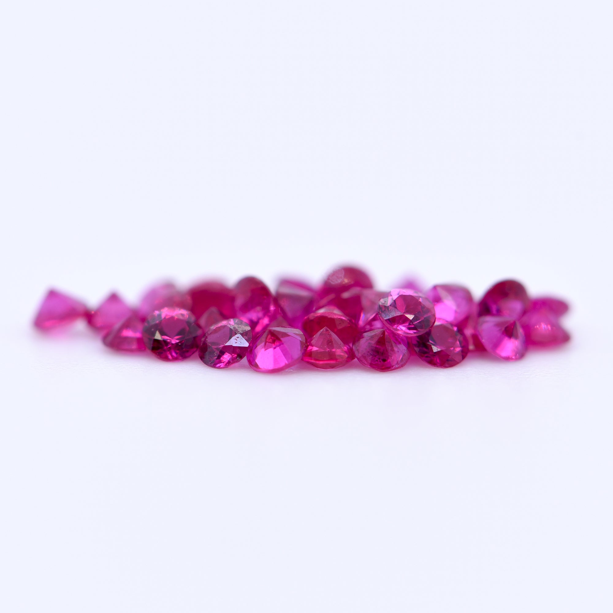 2mm Round Faceted Pink Rubies