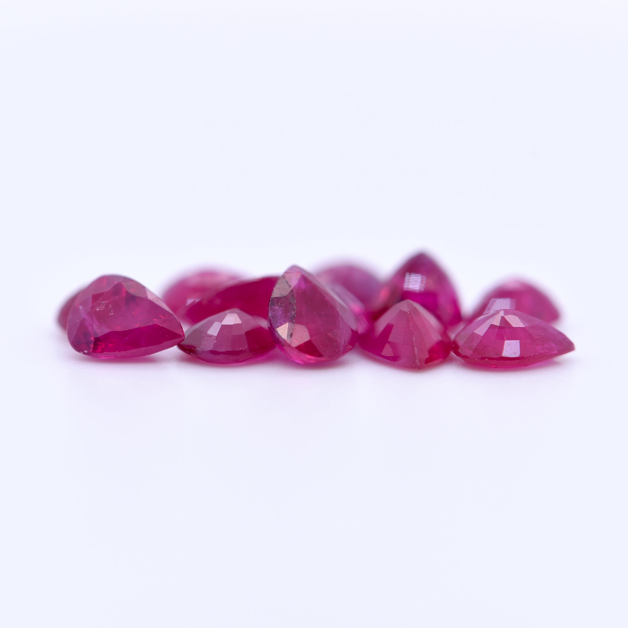 5X4 Pear Faceted Red Rubies