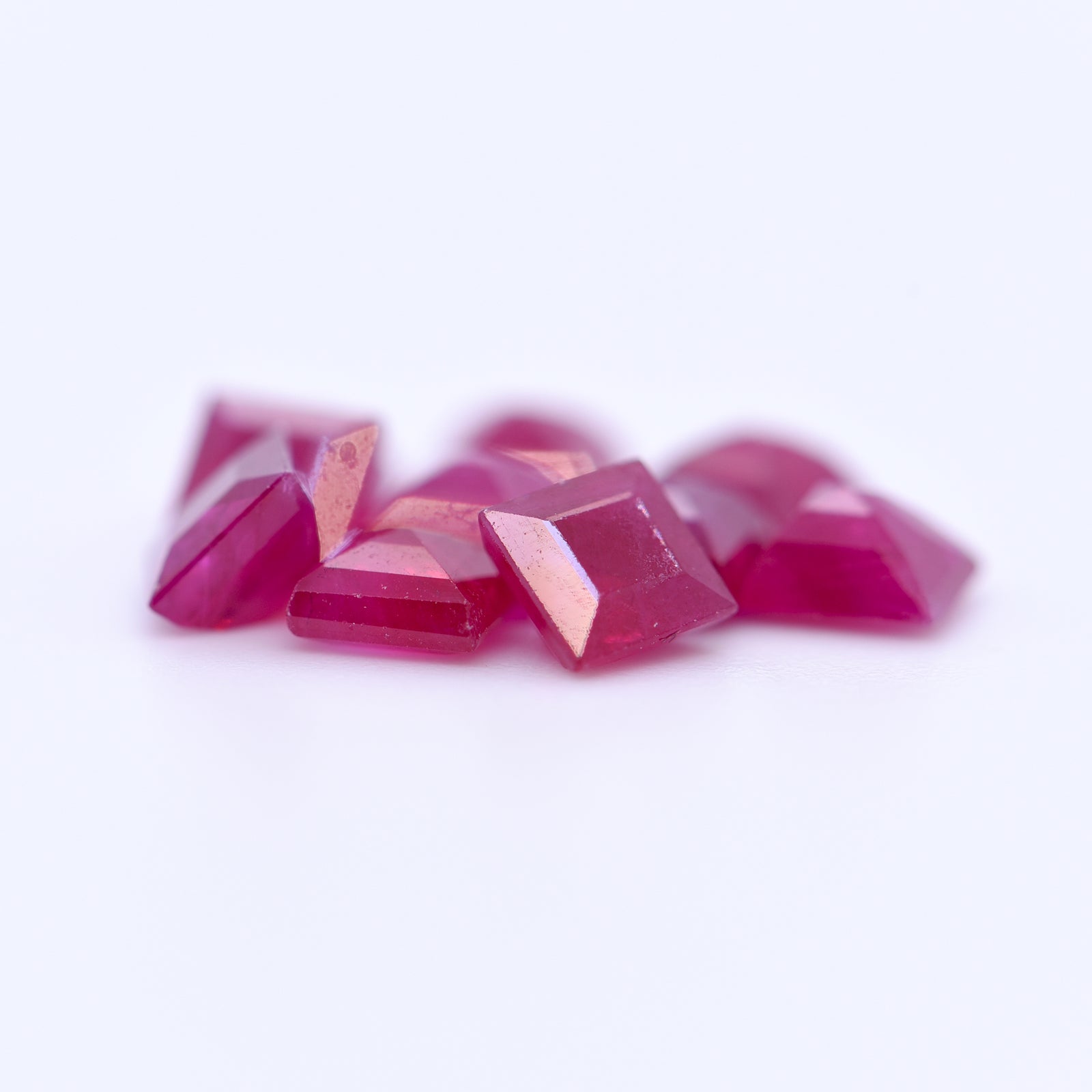 4x4 Square Step Cut Red Rubies