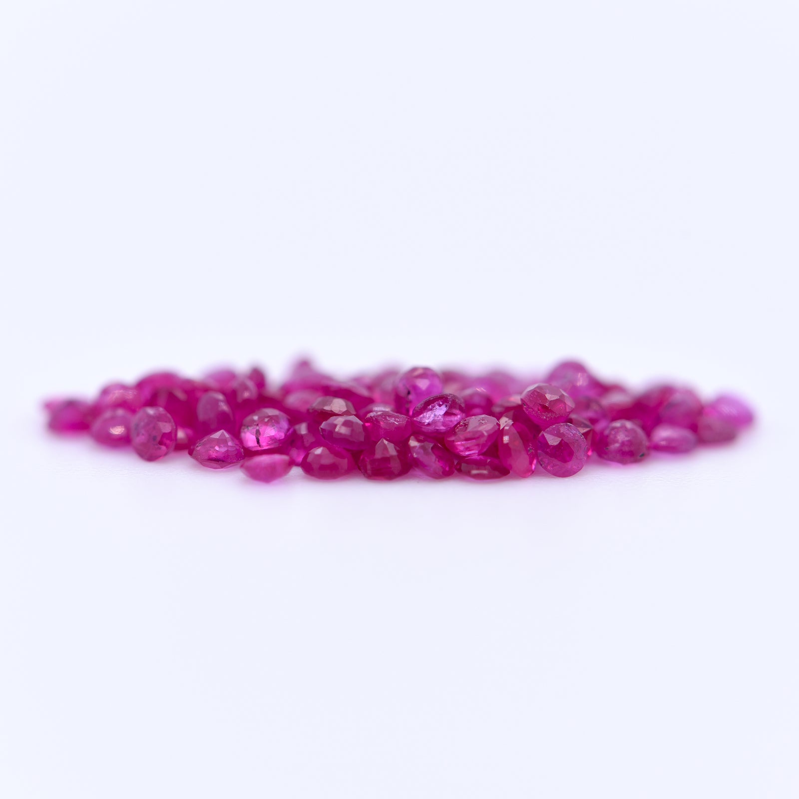 1.75mm Round Faceted Pink Rubies