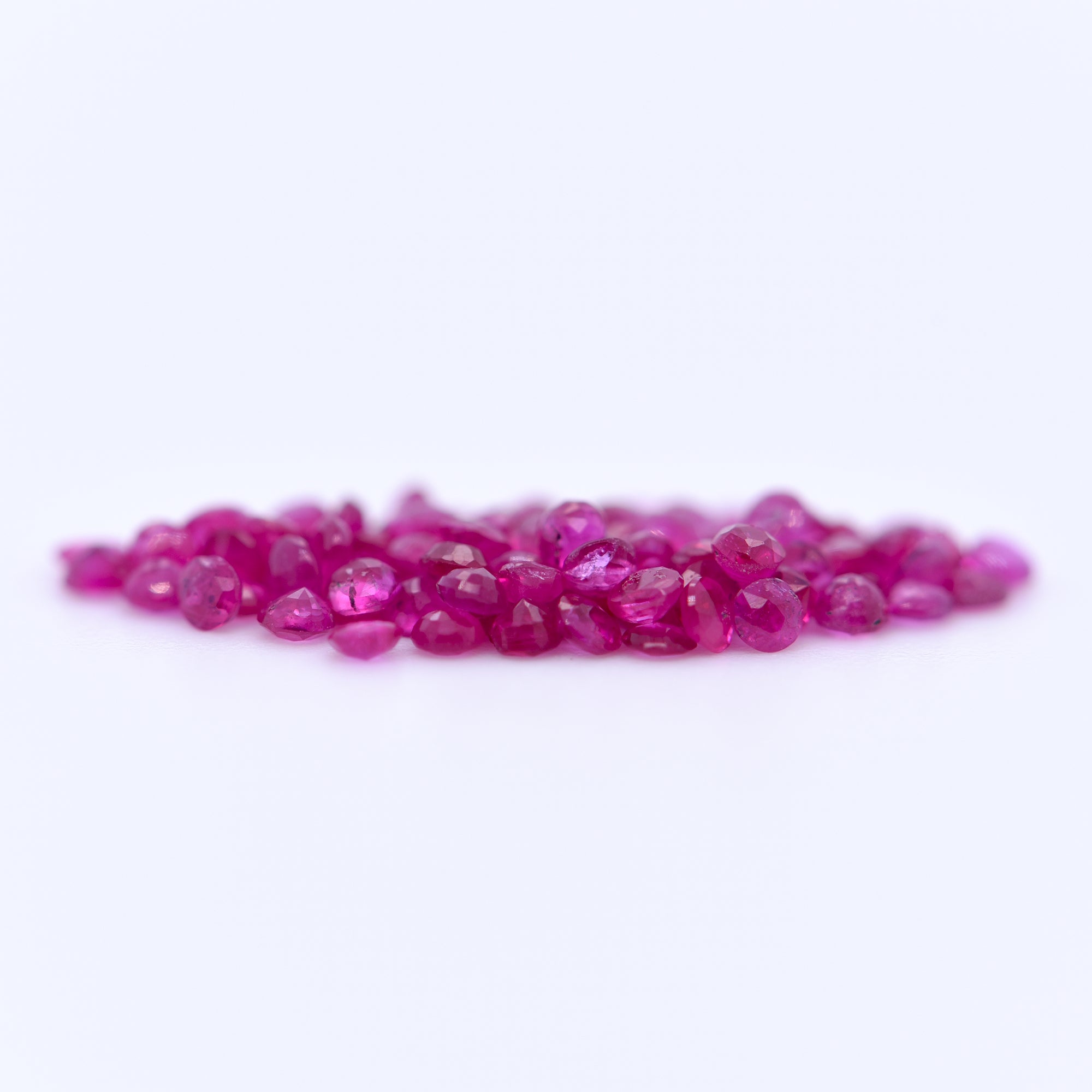 1.75mm Round Faceted Pink Rubies