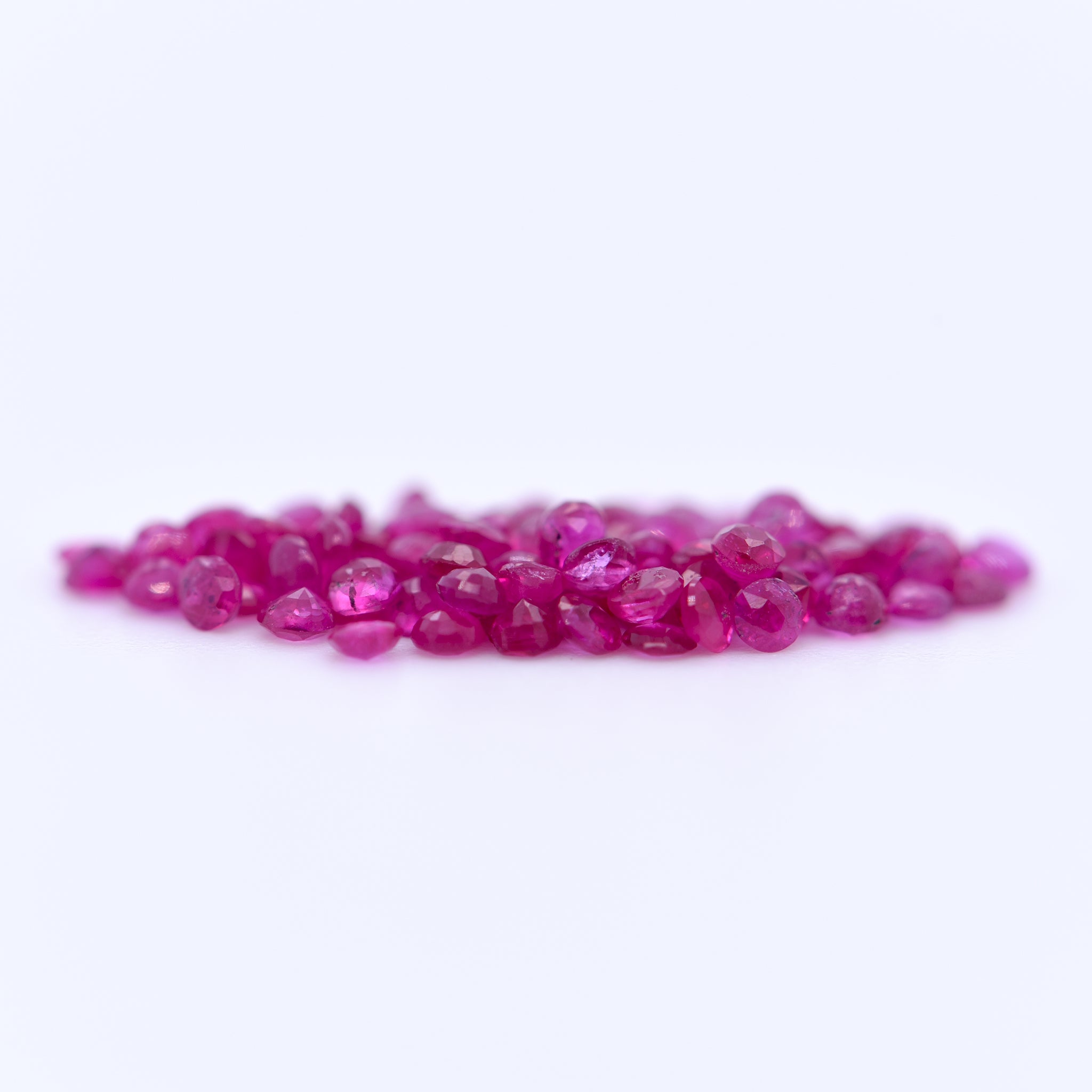 1.75mm Round Faceted Pink Rubies