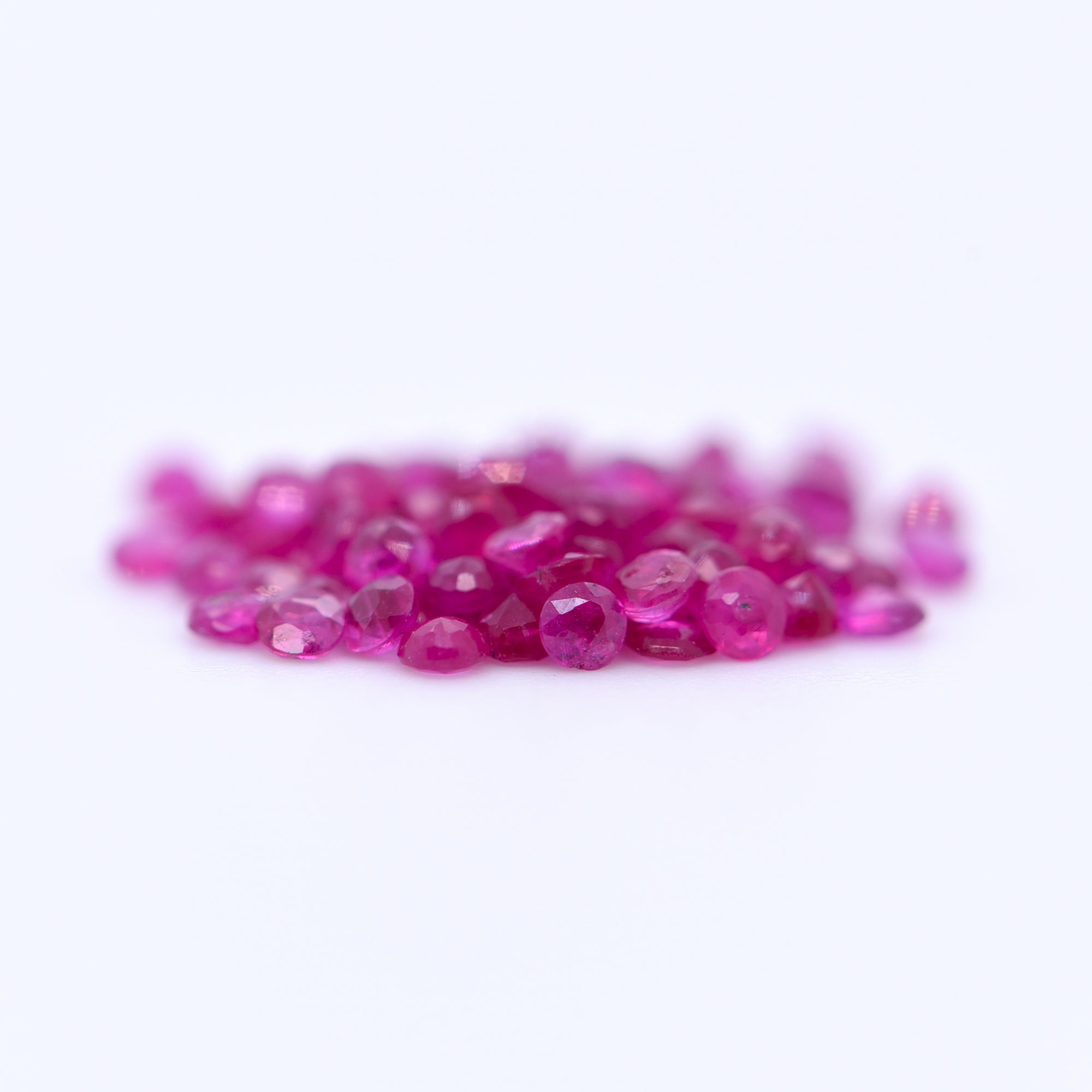 1.75mm Round Faceted Pink Rubies