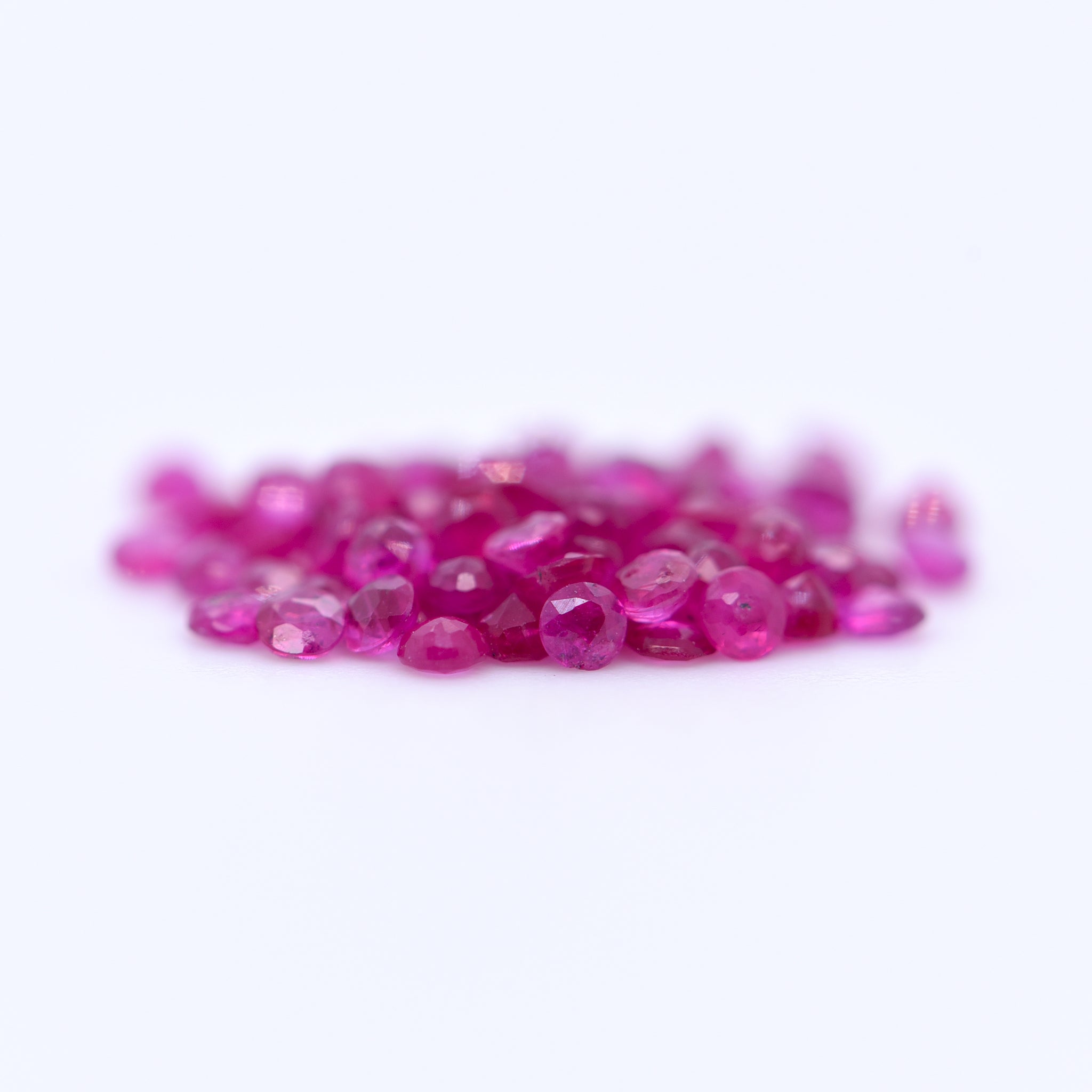 1.75mm Round Faceted Pink Rubies