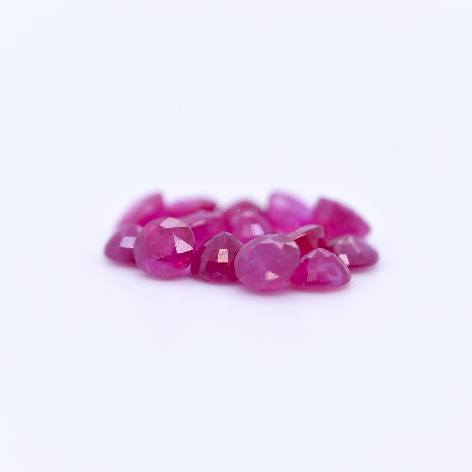 4mm Round Faceted Pink Rubies