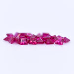2.25x2.25 Square Princess Cut Red Rubies