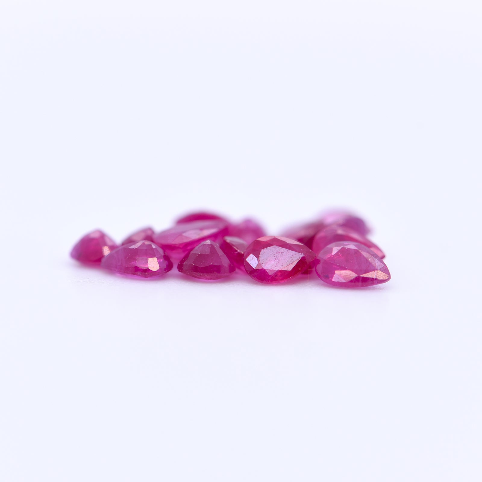 4X3 Pear Faceted Pink Rubies