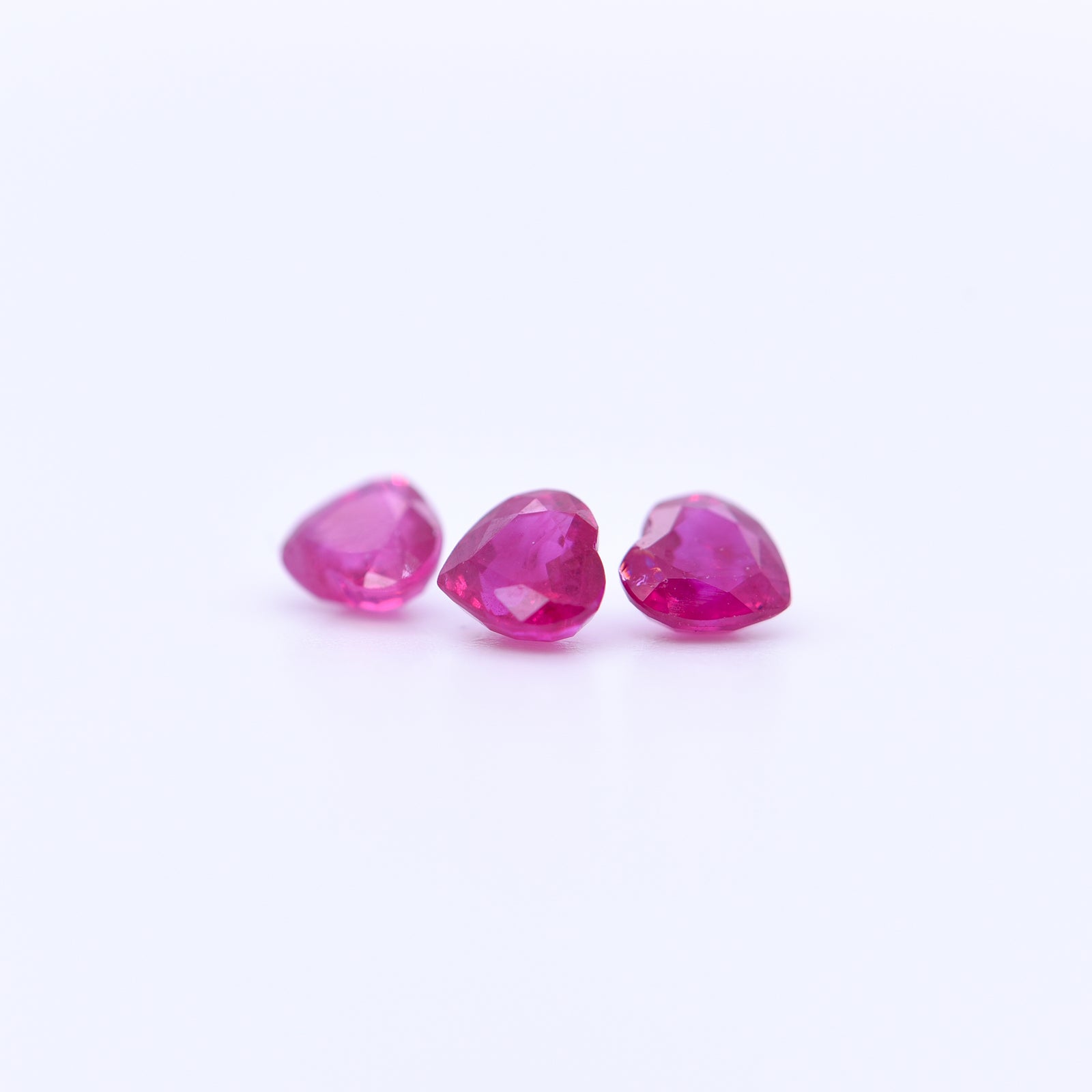 4X4 Heart Faceted Pink Rubies