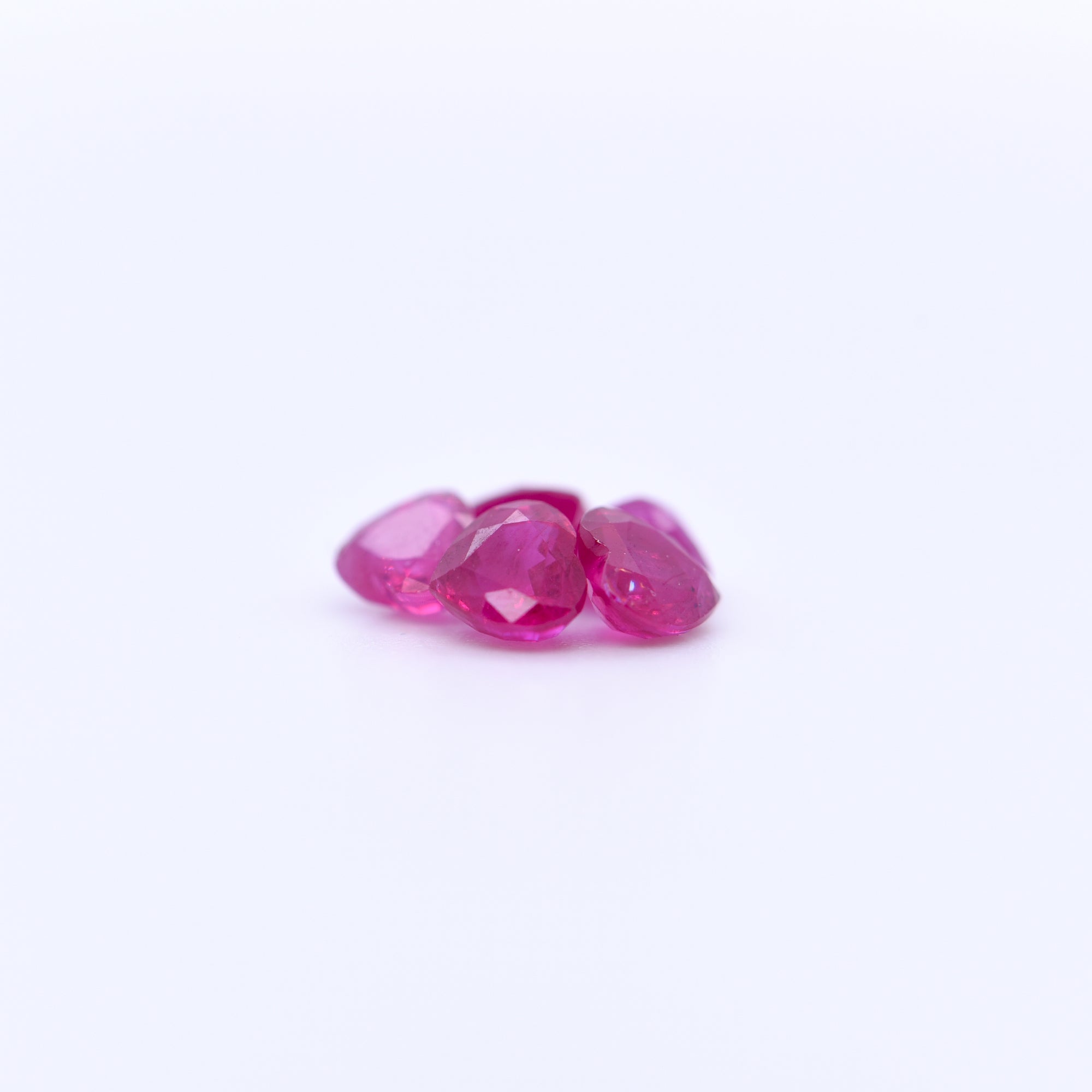 4X4 Heart Faceted Pink Rubies