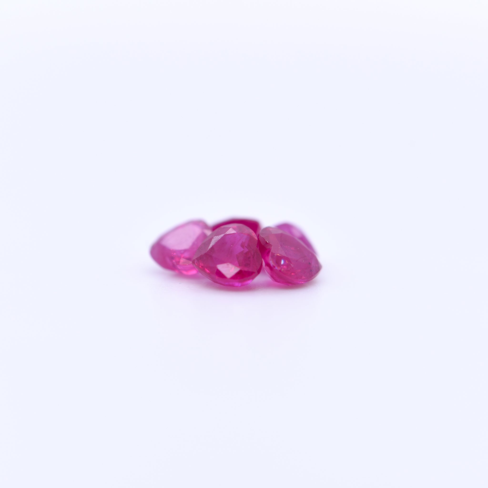 4X4 Heart Faceted Pink Rubies