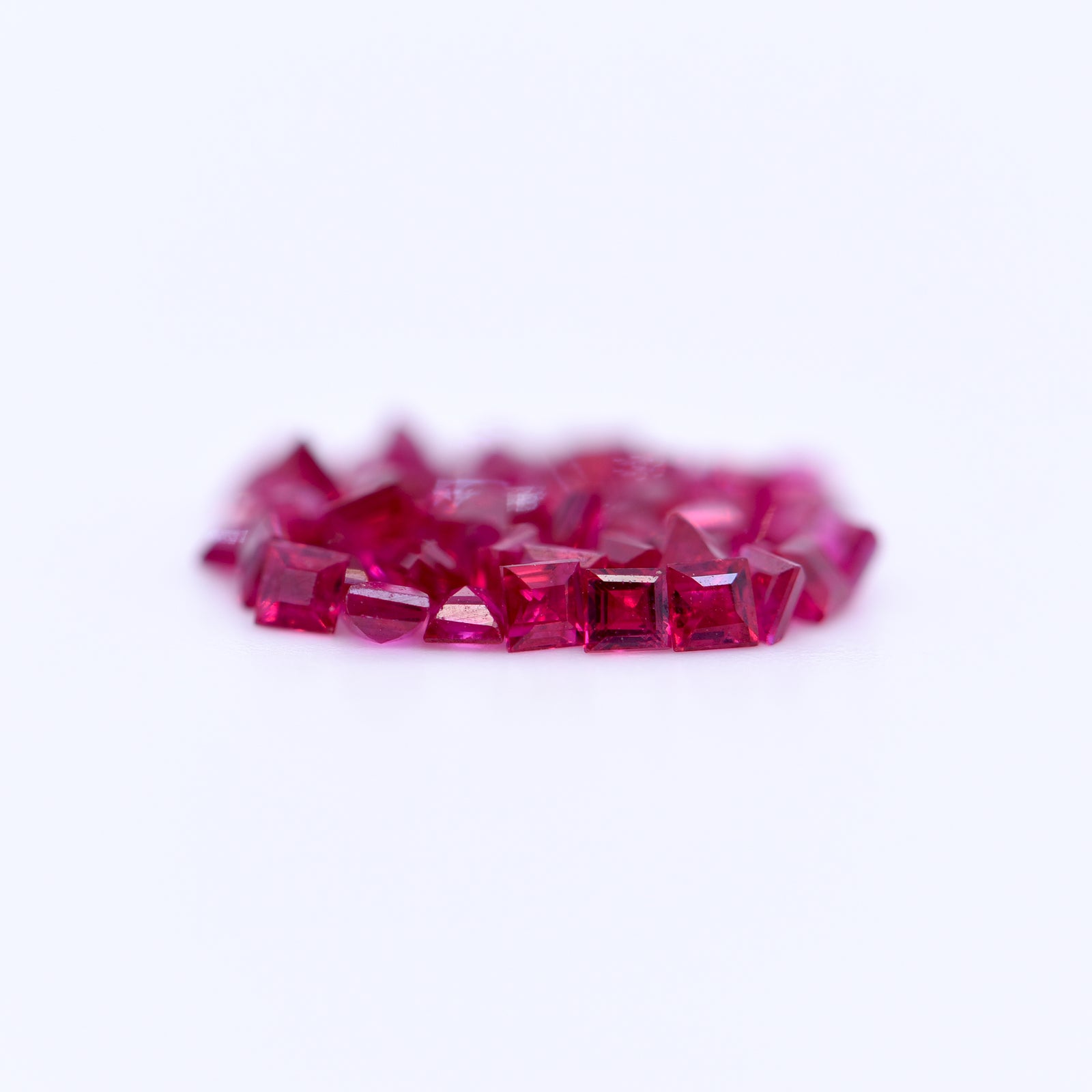 1.75x1.75 Square Step Cut Red Rubies