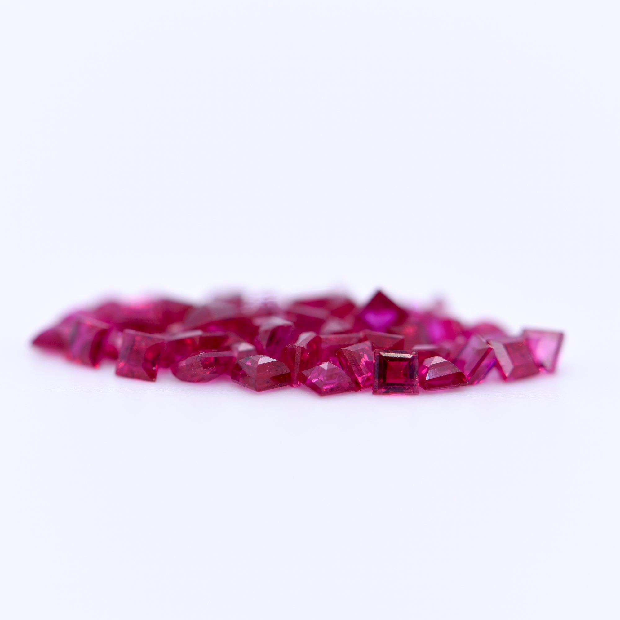 1.75x1.75 Square Step Cut Red Rubies