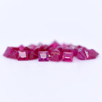 2.5x2.5 Square Princess Cut Pink Rubies