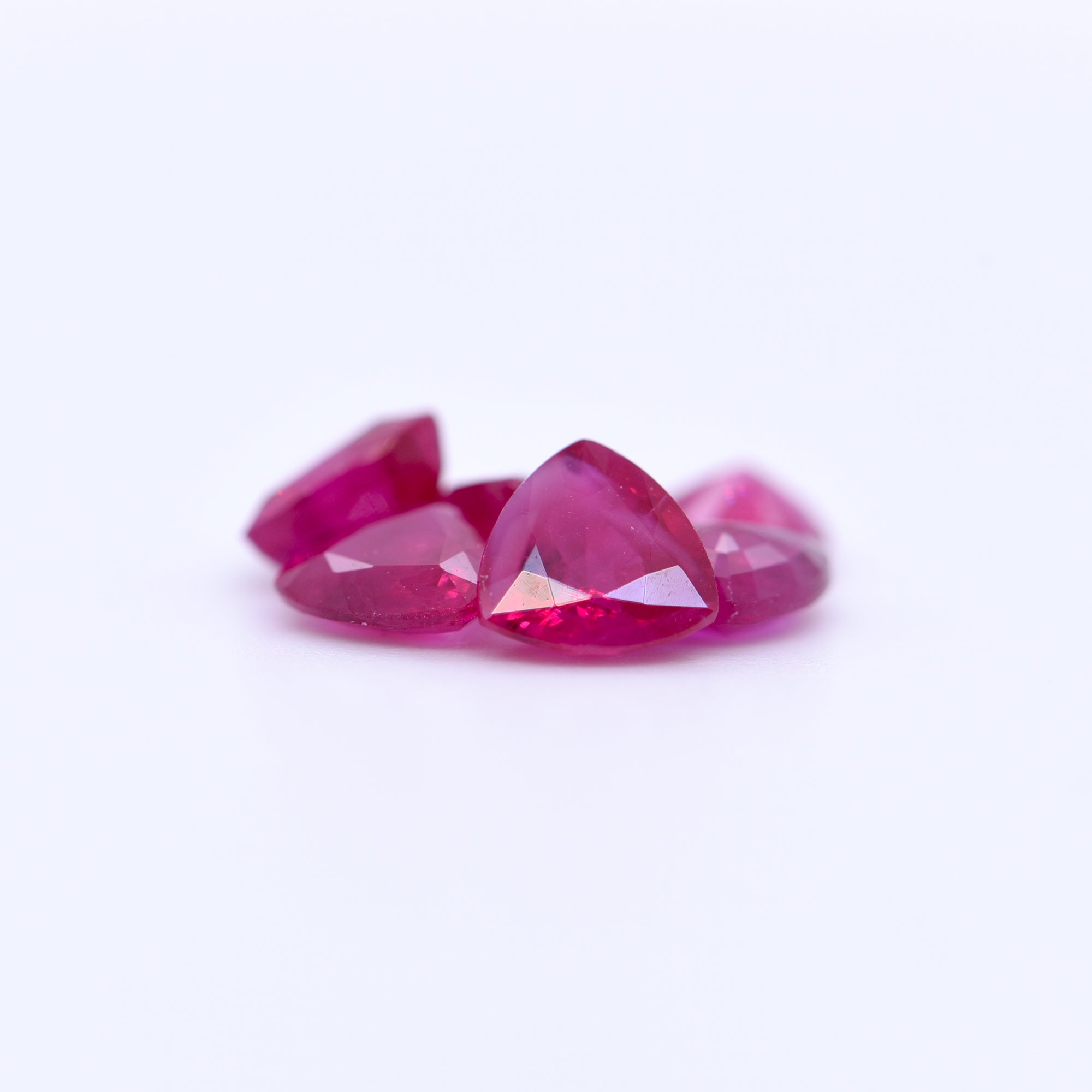 5x5 Trillion Faceted Red Rubies