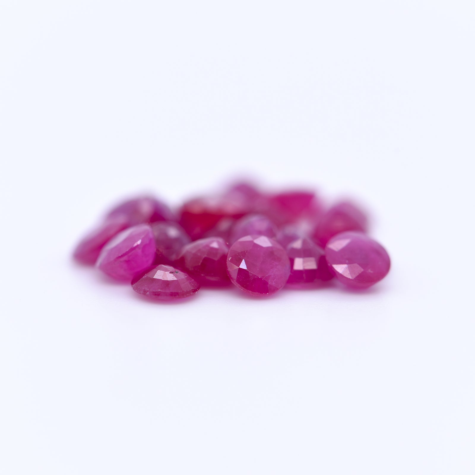 4mm Round Faceted Pink Rubies