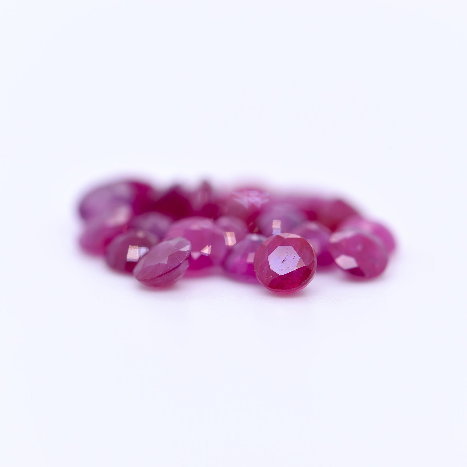 4mm Round Faceted Red Rubies