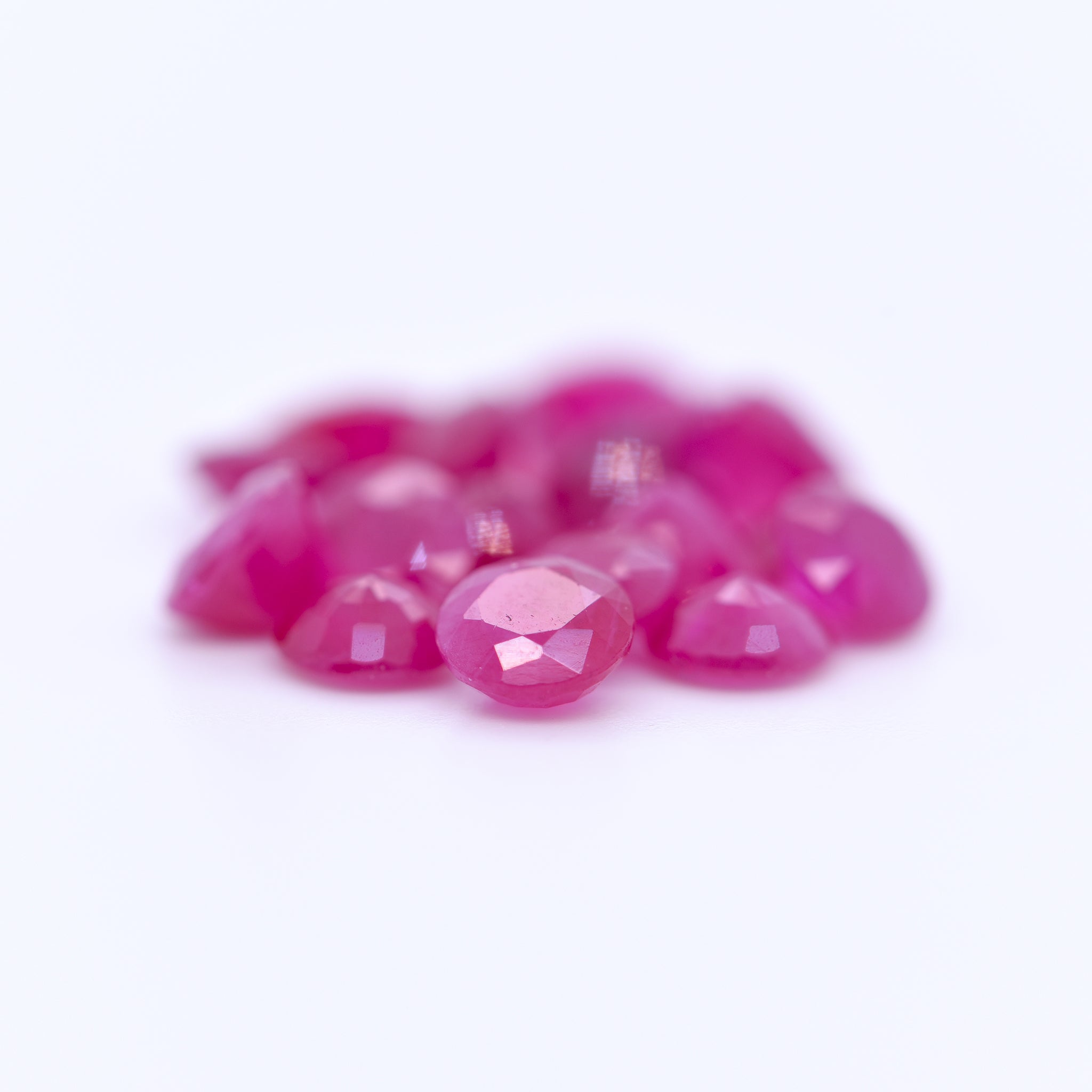 4.5mm Round Faceted Pink Rubies