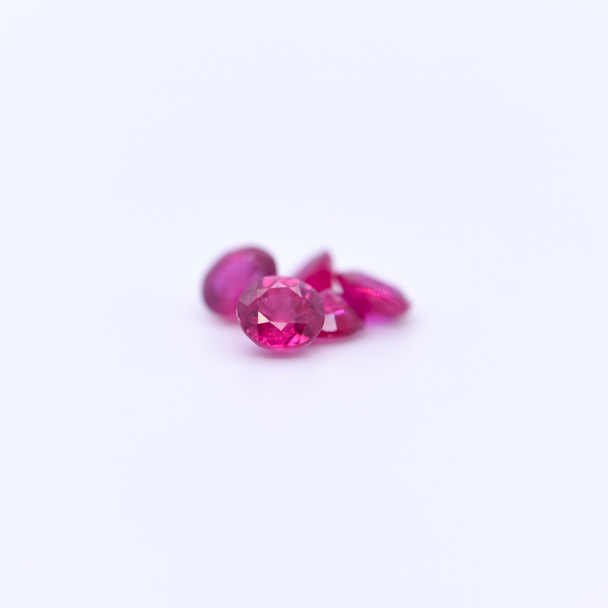 4mm Round Faceted Pink Rubies