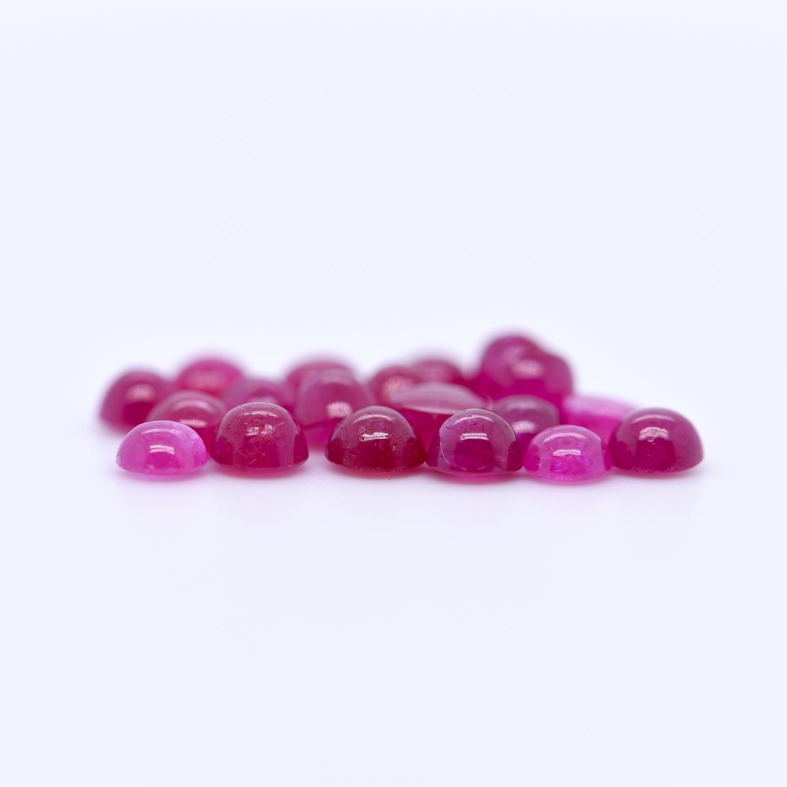 3mm Round Cabochon Red Rubies