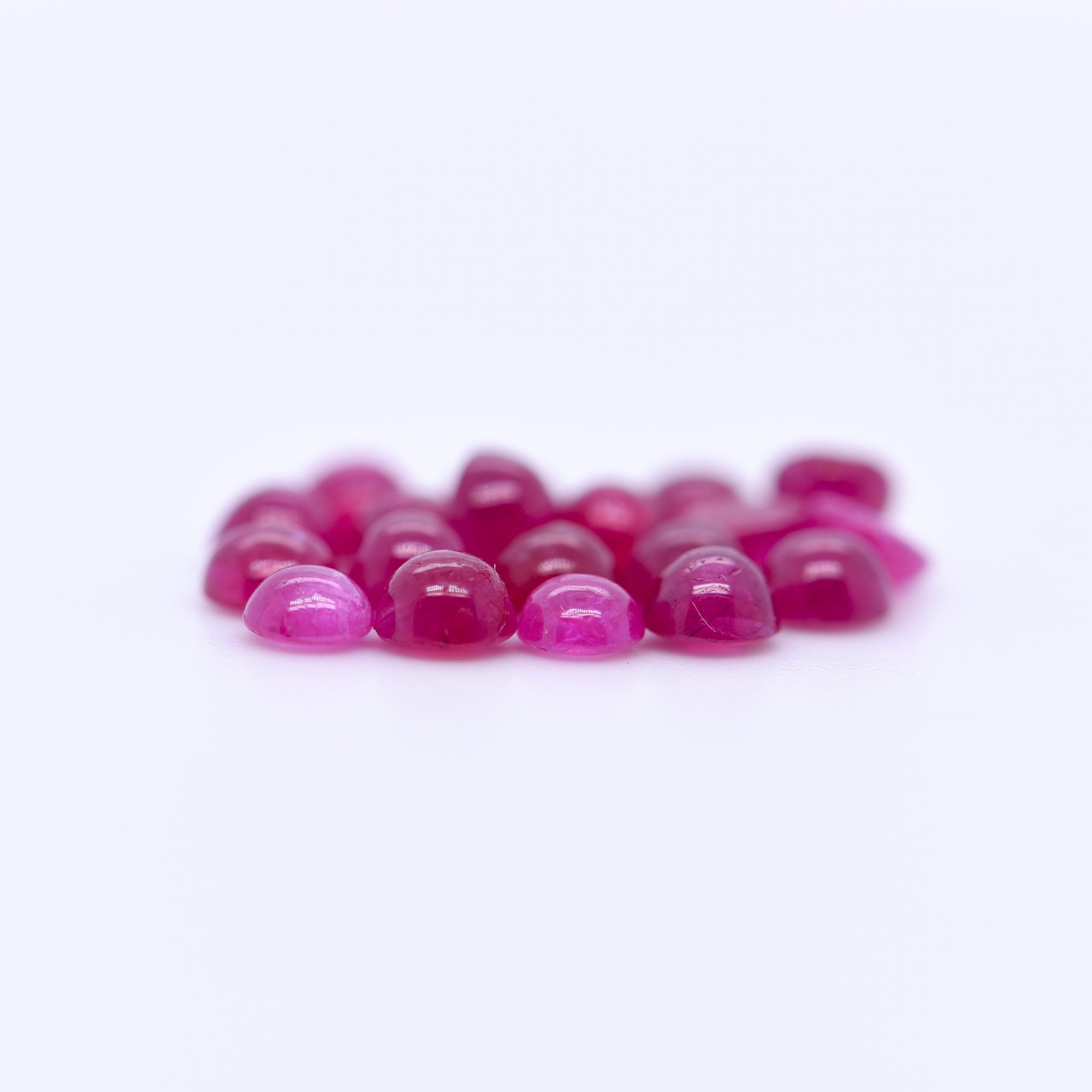 3mm Round Cabochon Red Rubies