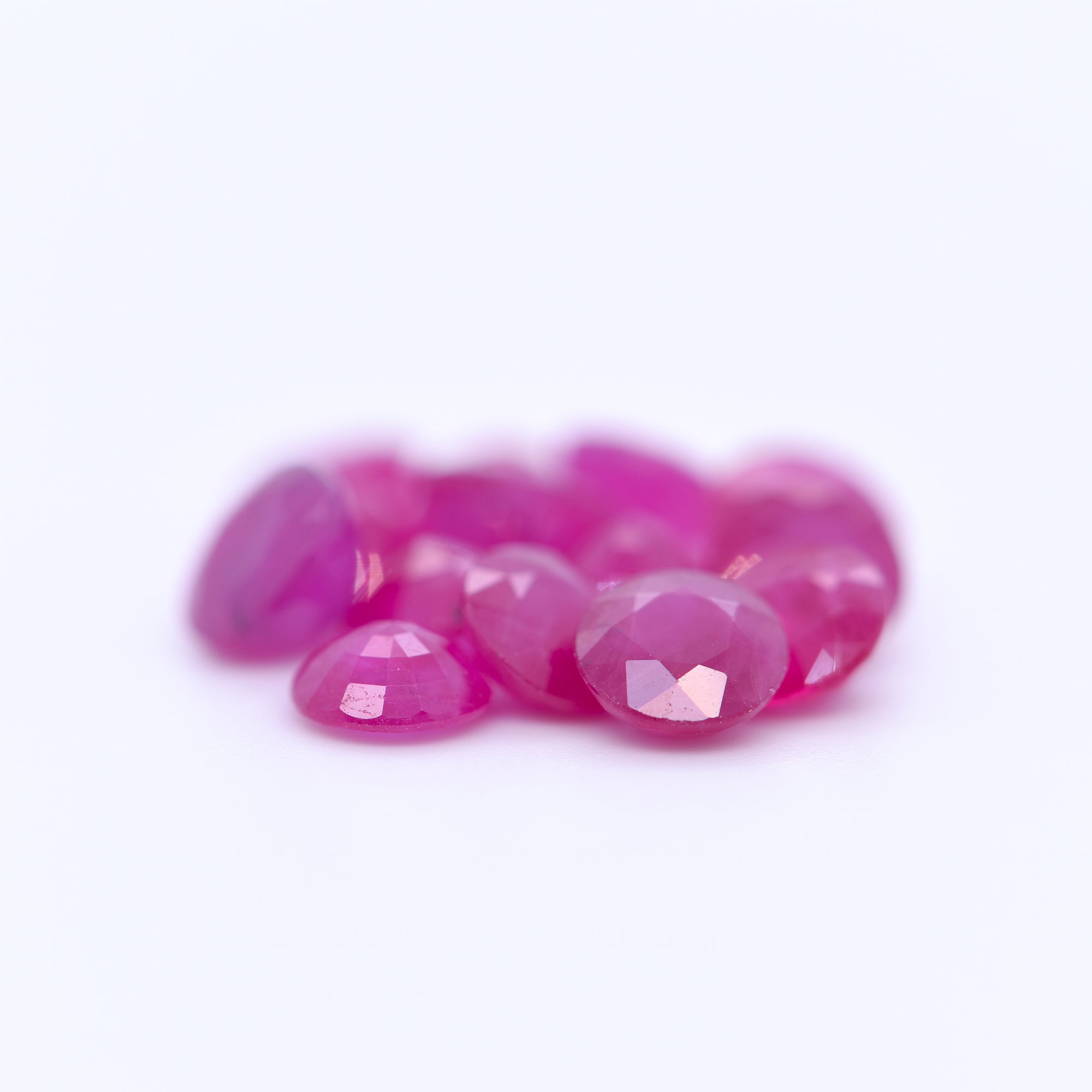 5mm Round Faceted Pink Rubies