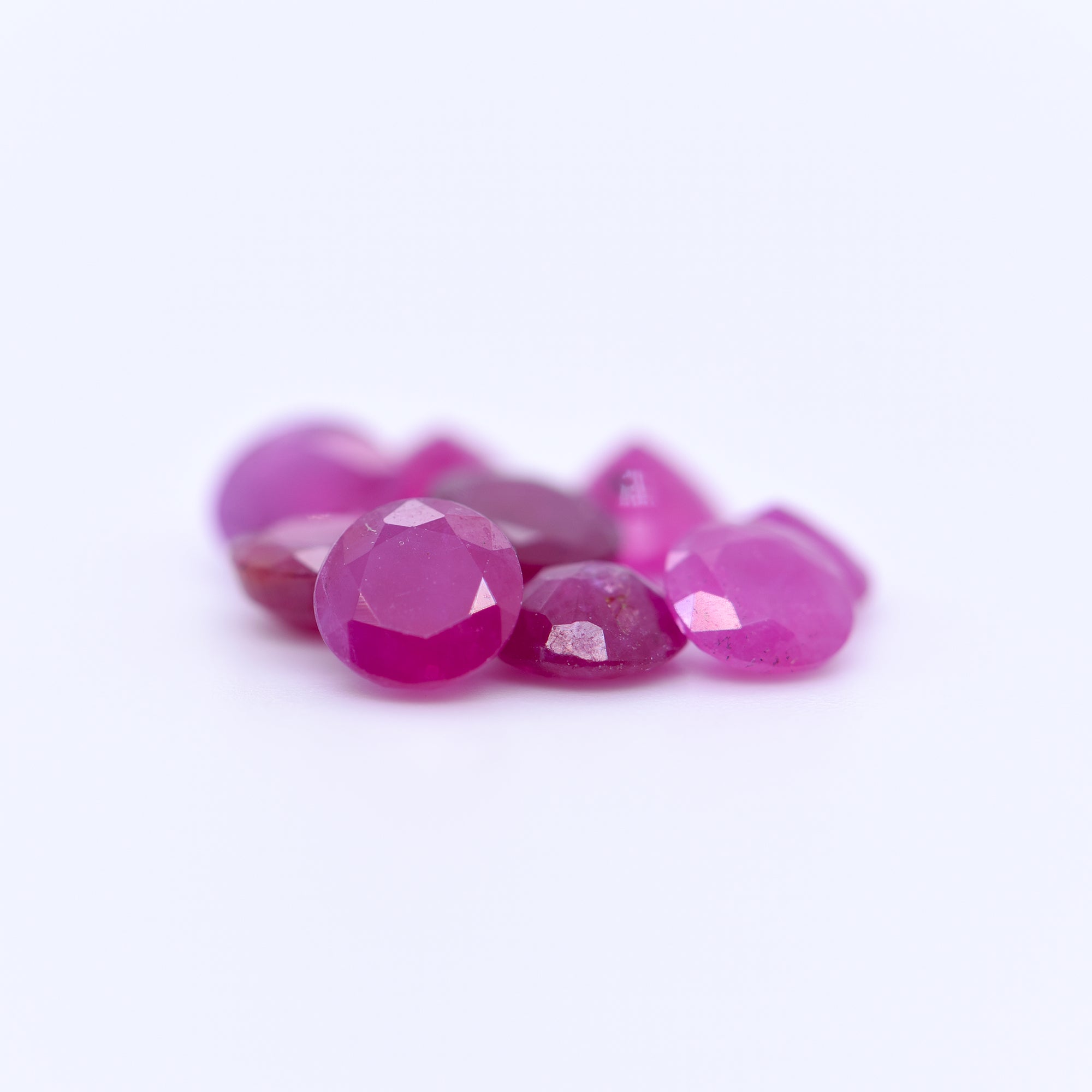 5mm Round Faceted Pink Rubies