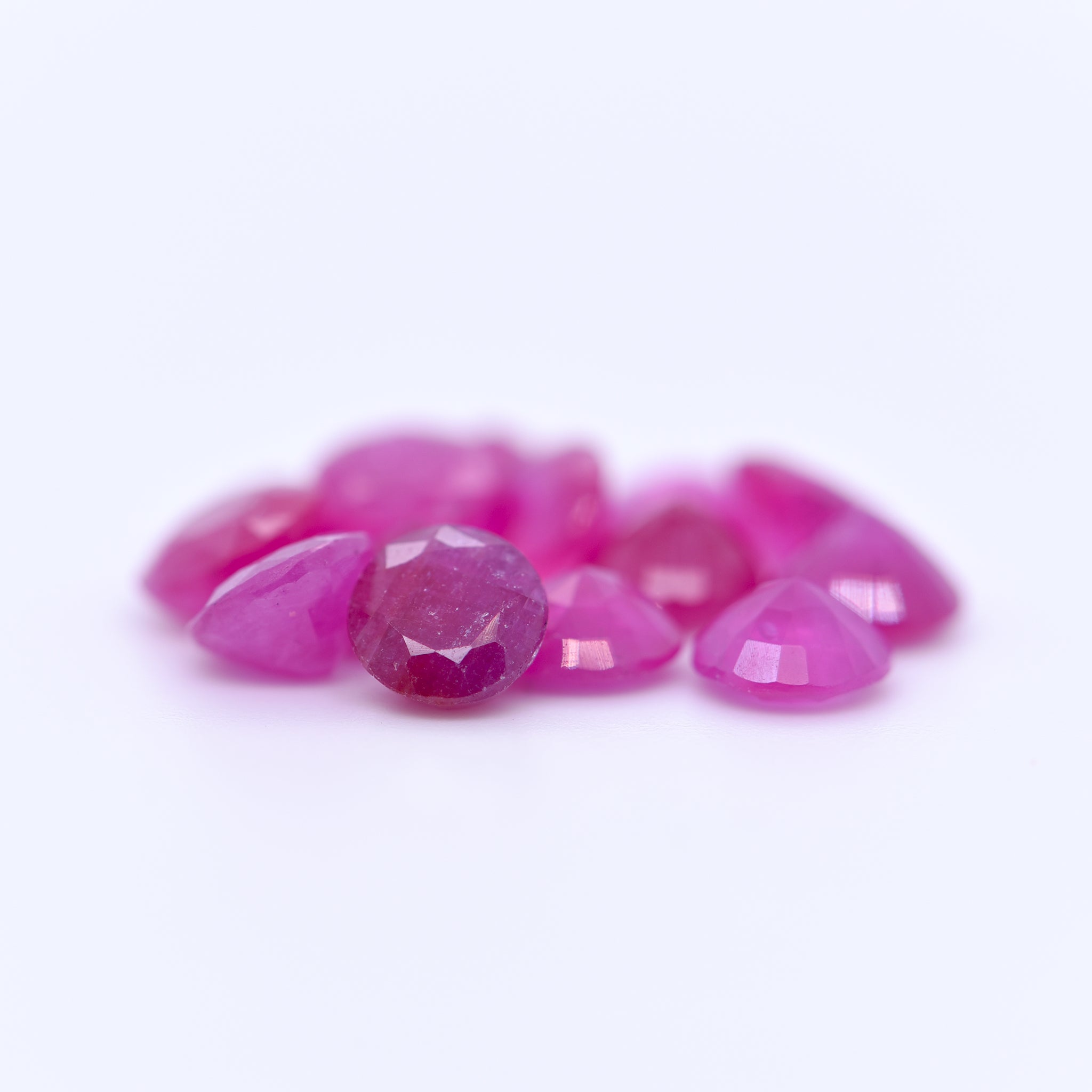 5mm Round Faceted Pink Rubies