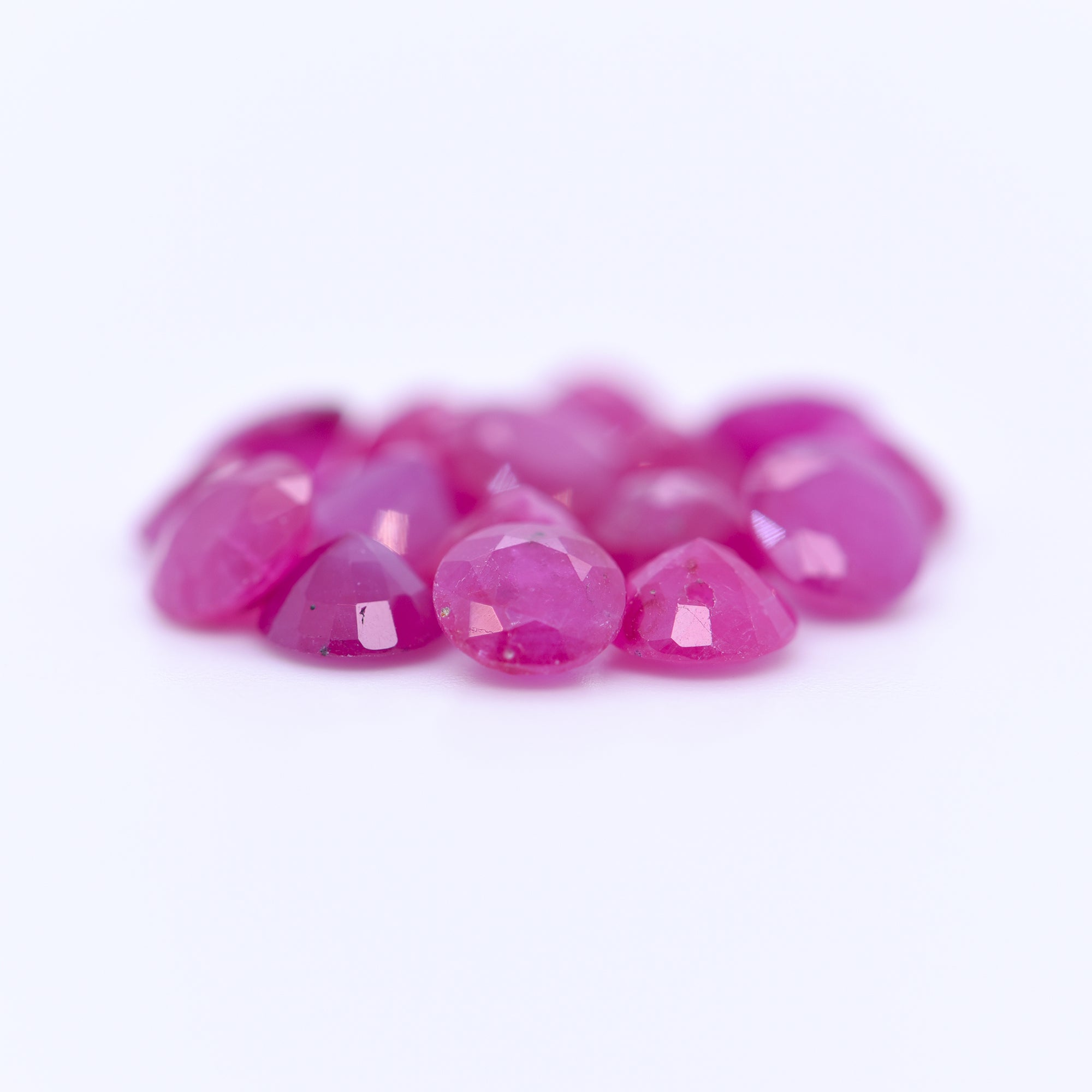 5mm Round Faceted Pink Rubies