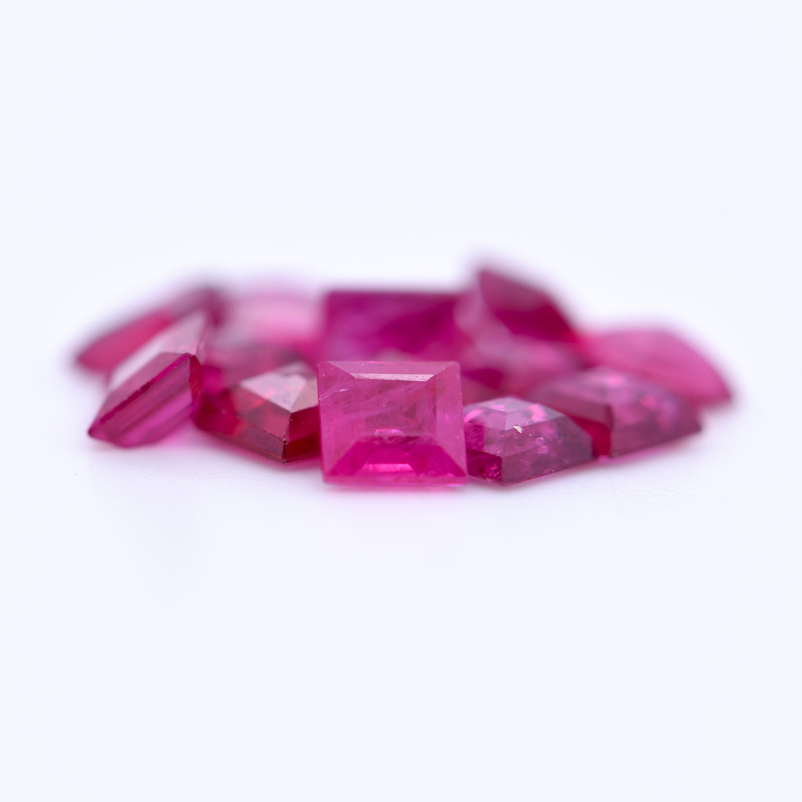 3.5x3.5 Square Step Cut Pink Rubies