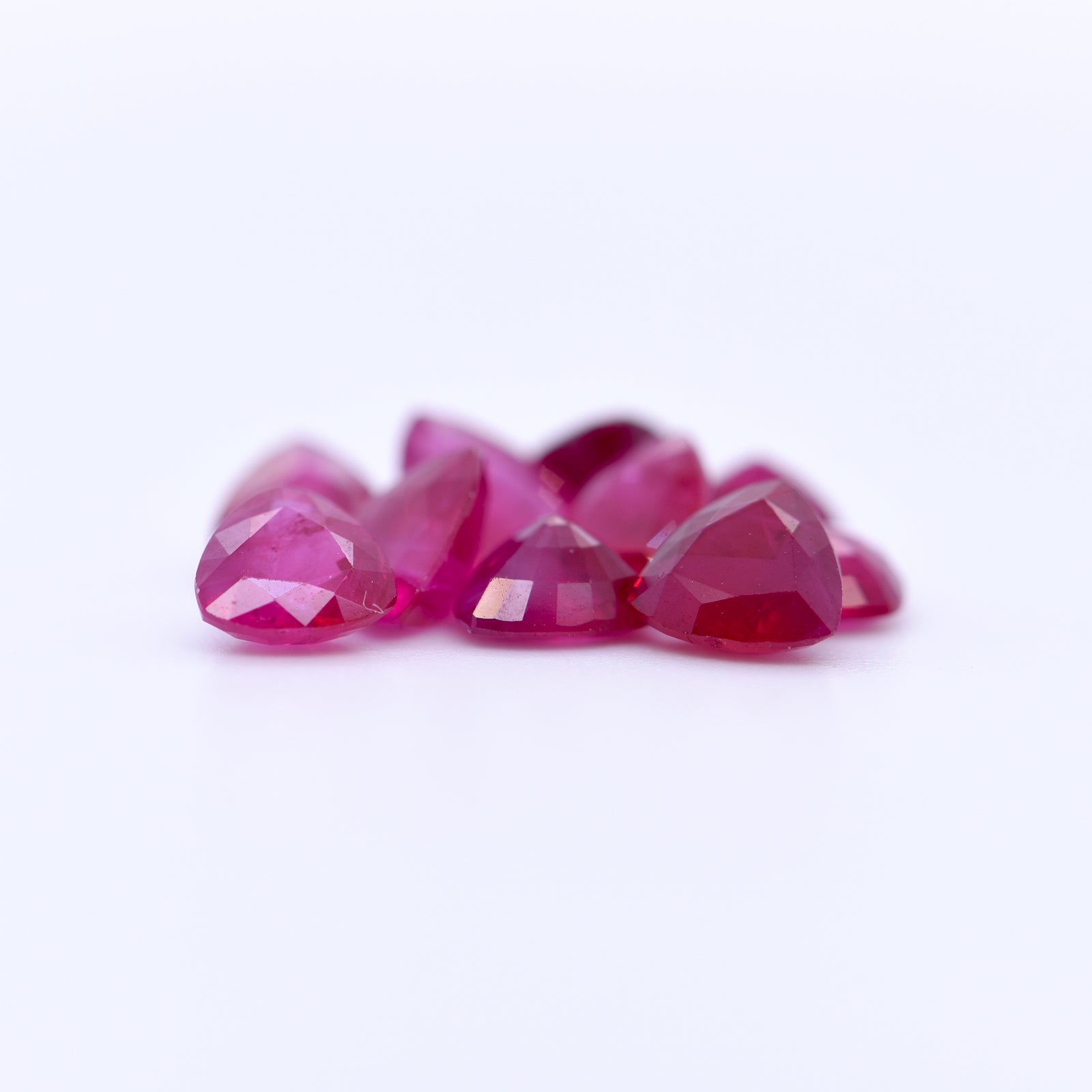 5x5 Trillion Faceted Red Rubies