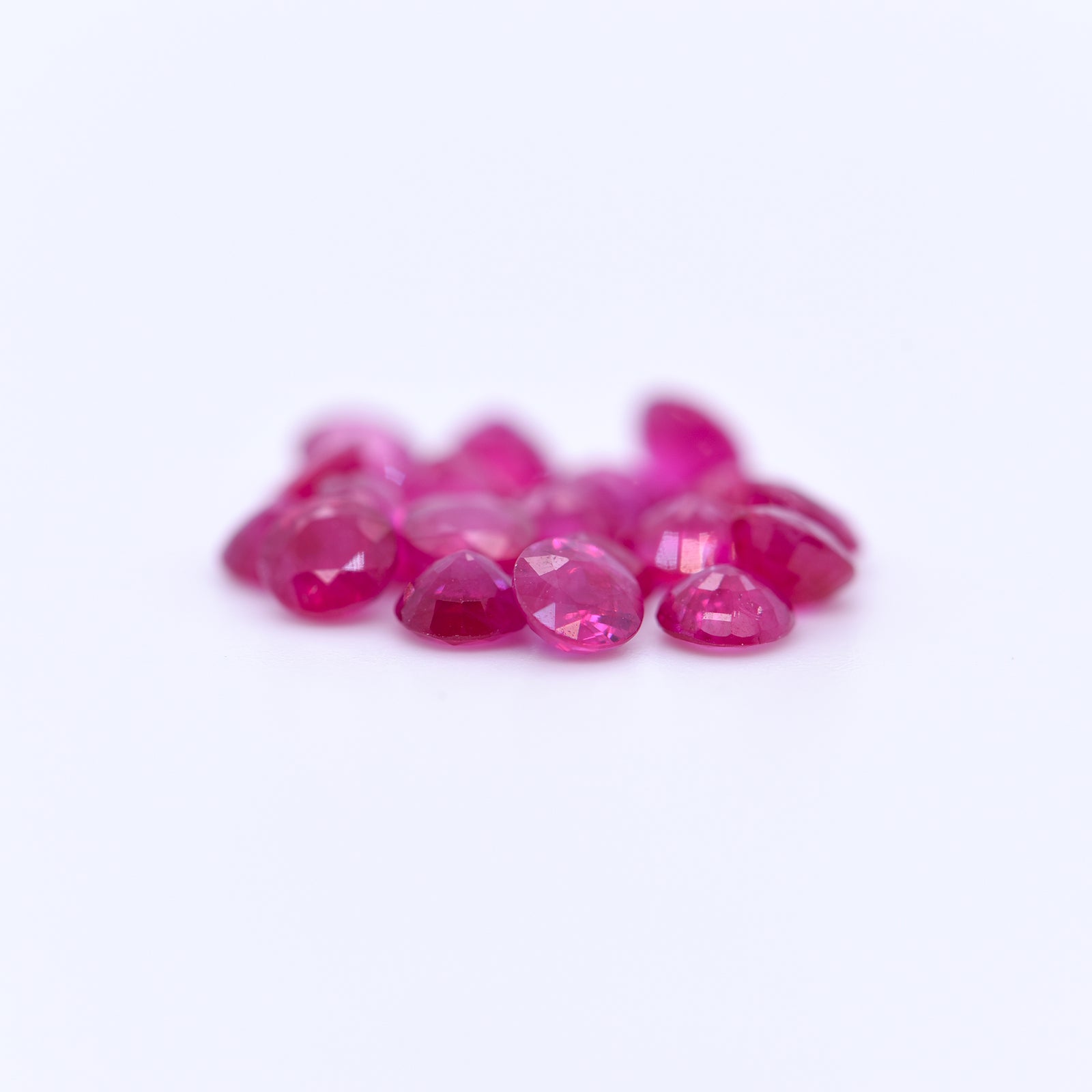 3.75mm Round Faceted Pink Rubies