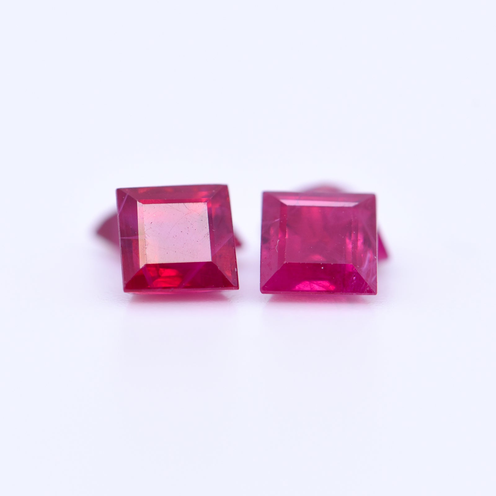 4x4 Square Step Cut Red Rubies