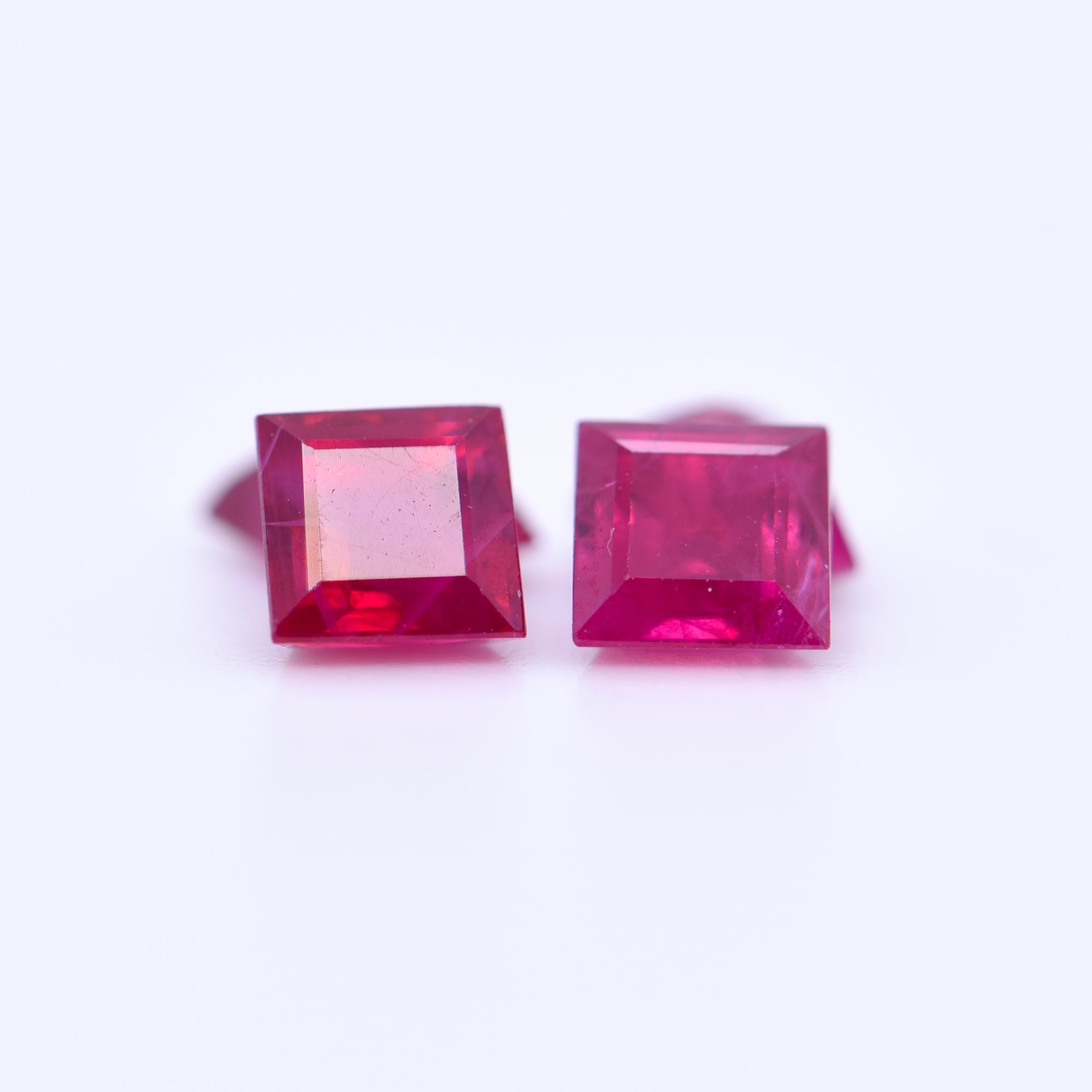 4x4 Square Step Cut Red Rubies